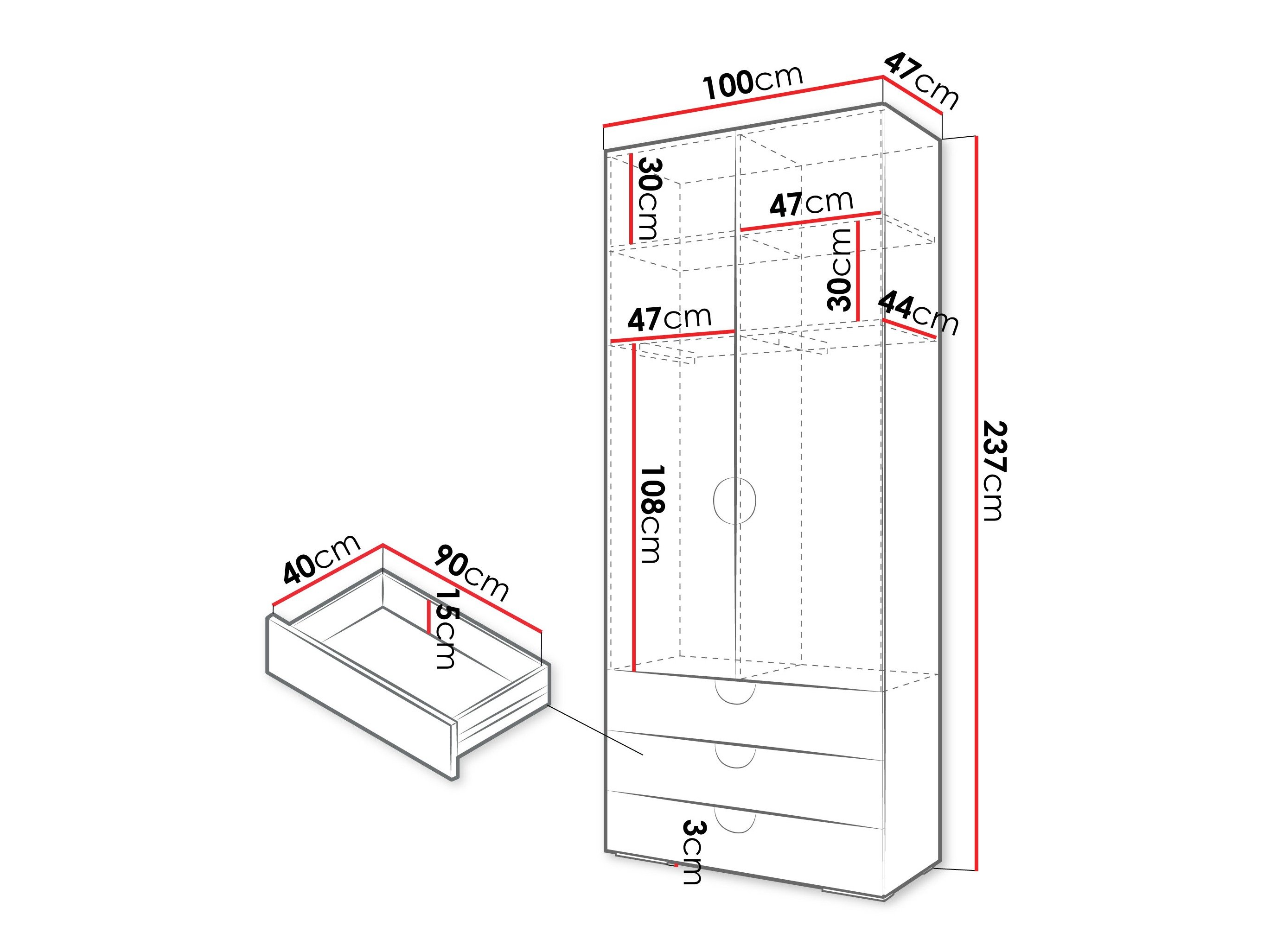 Armoire Hartford 565 (Noir)
