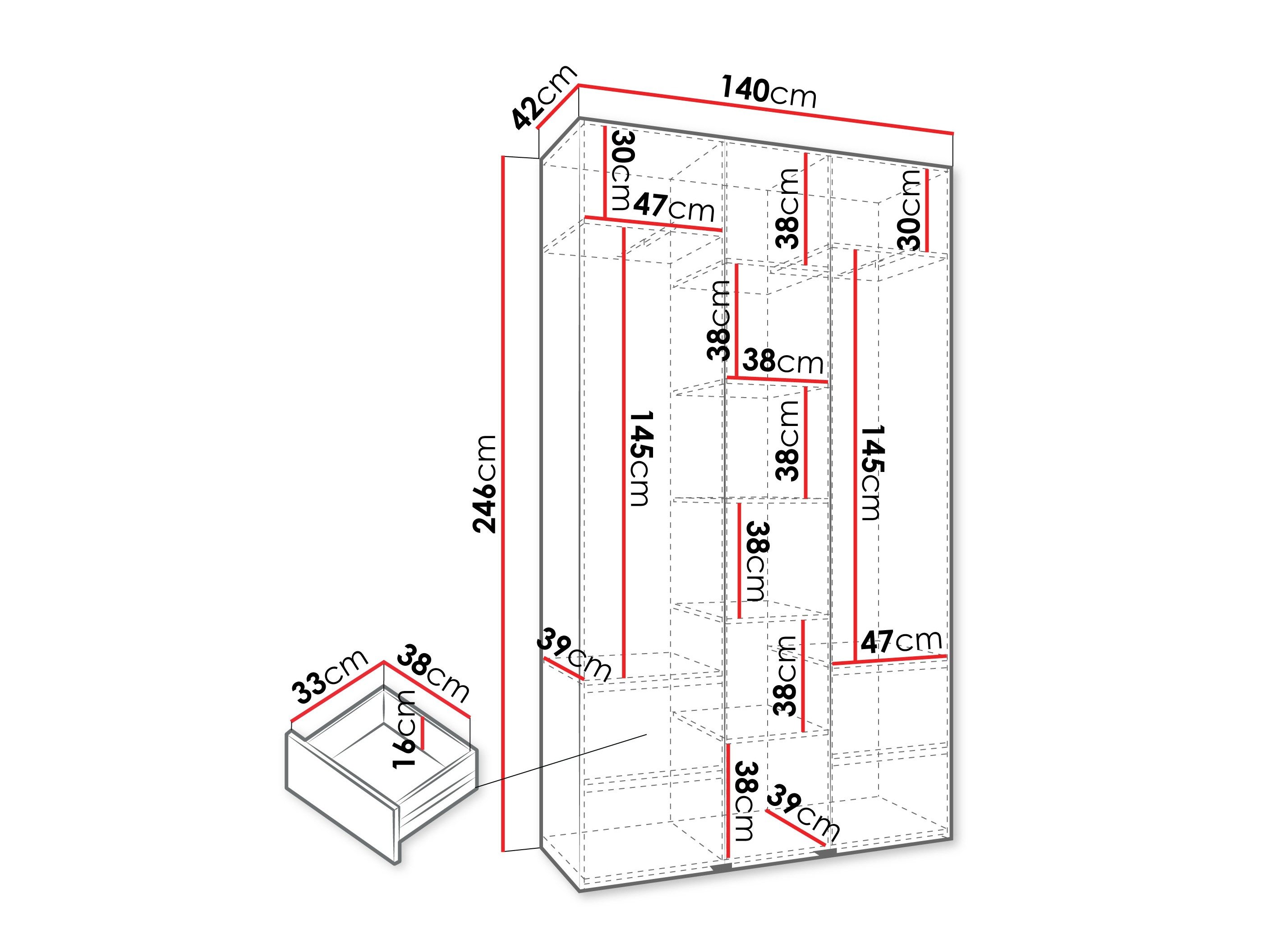 Armoire Hartford 571 (Cachemire)