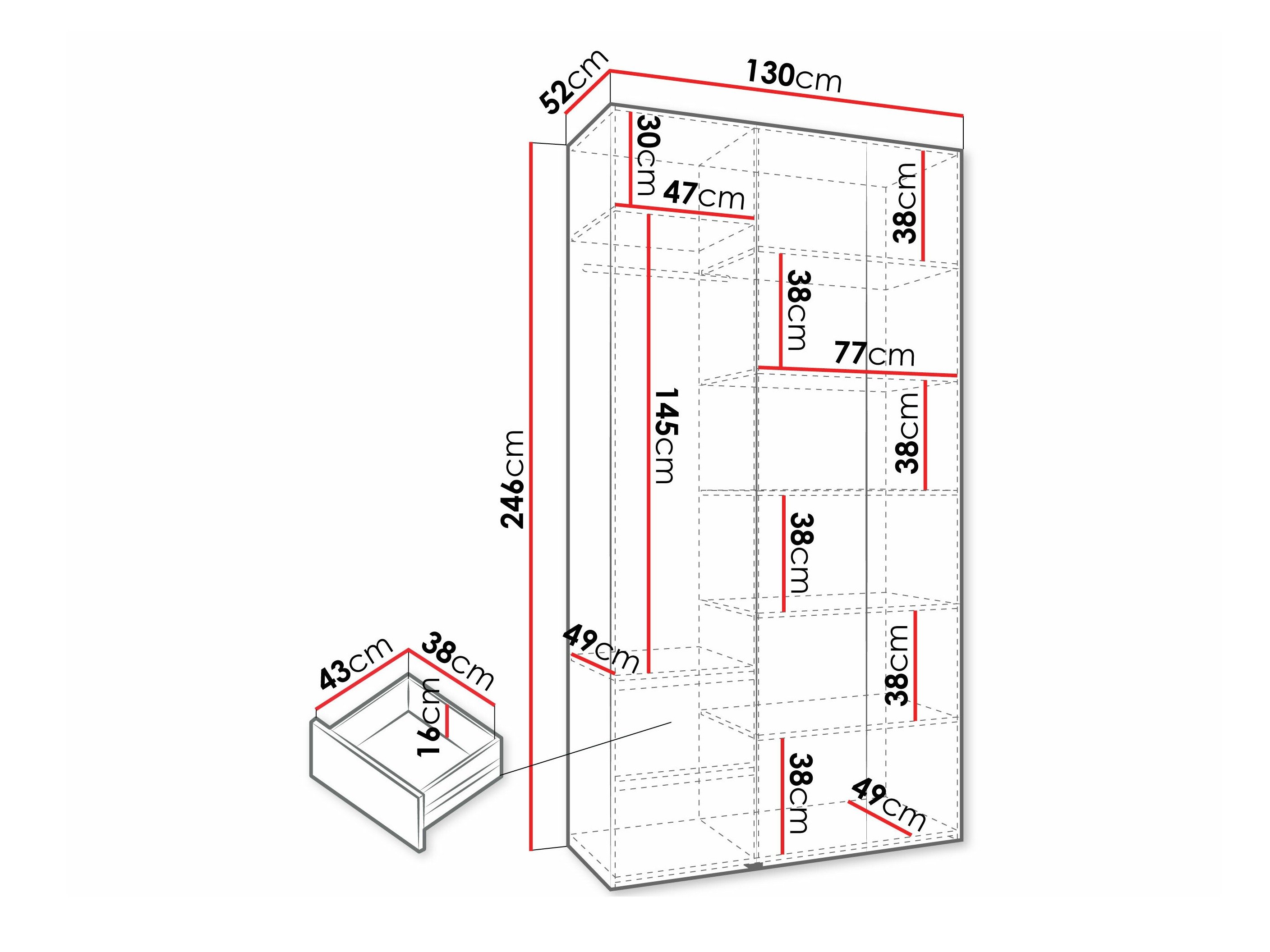 Armoire Hartford 573 (Blanc)