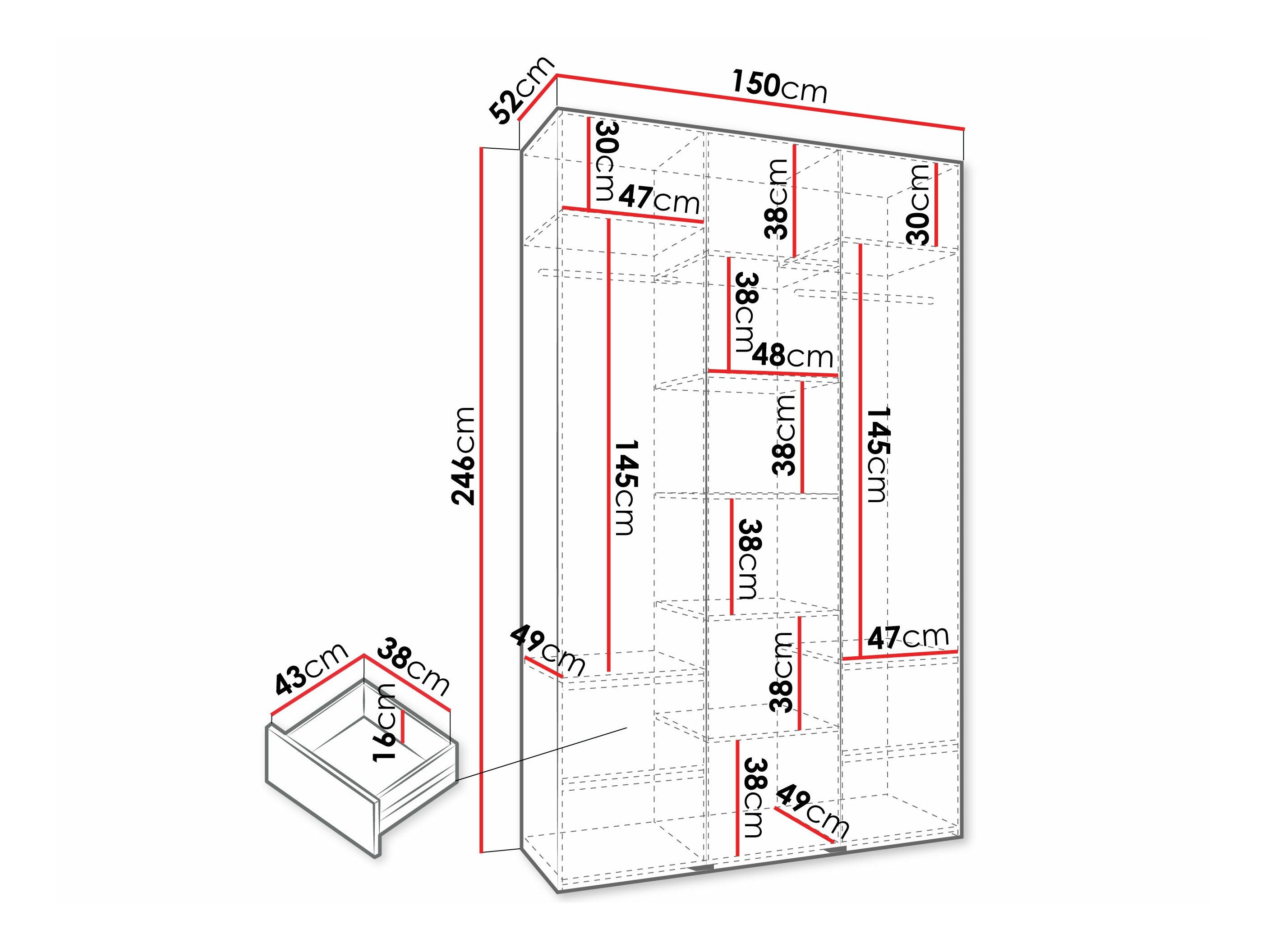 Armoire Hartford 573 (Cachemire)
