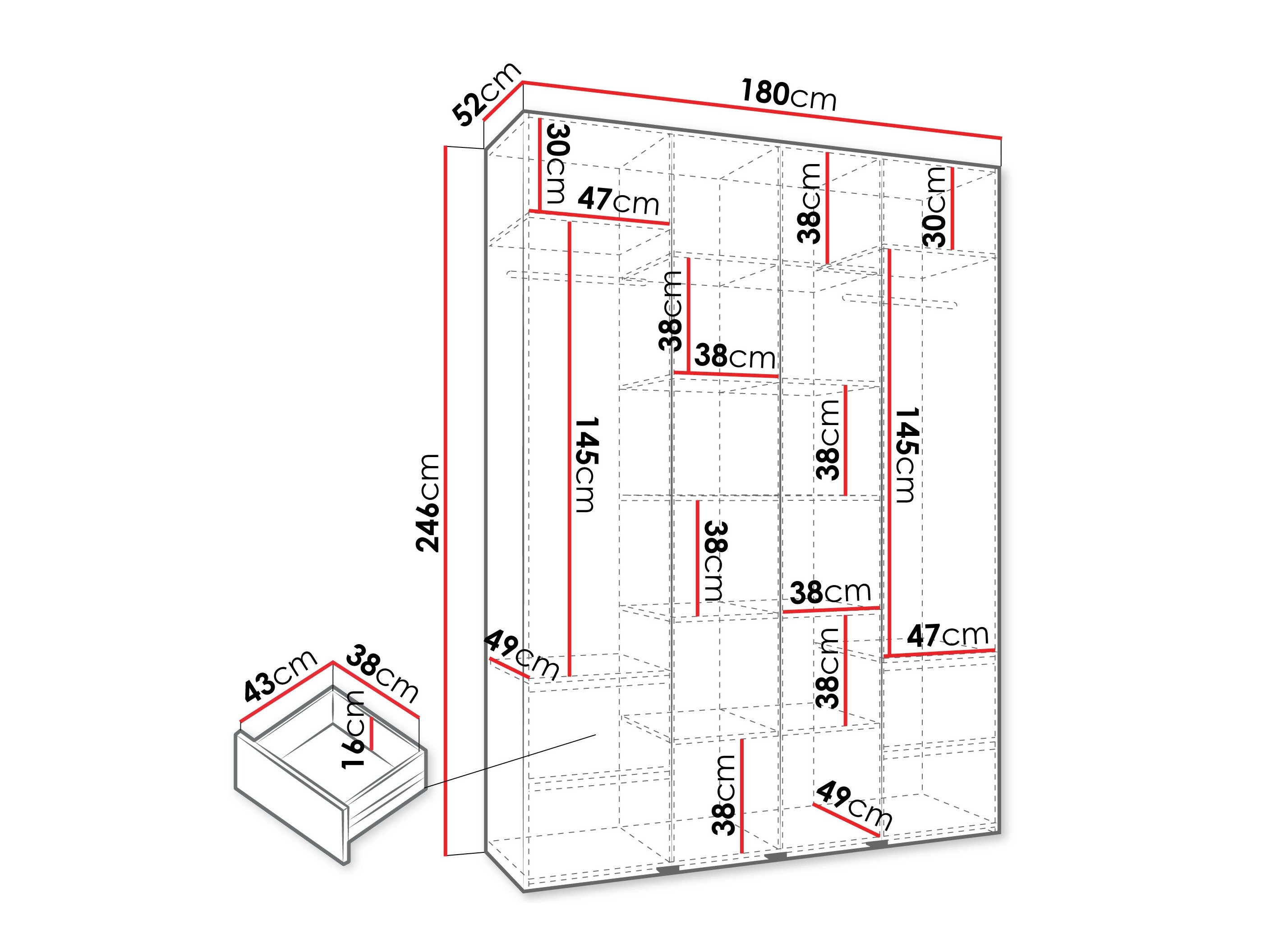 Armoire Hartford 574 (Blanc)