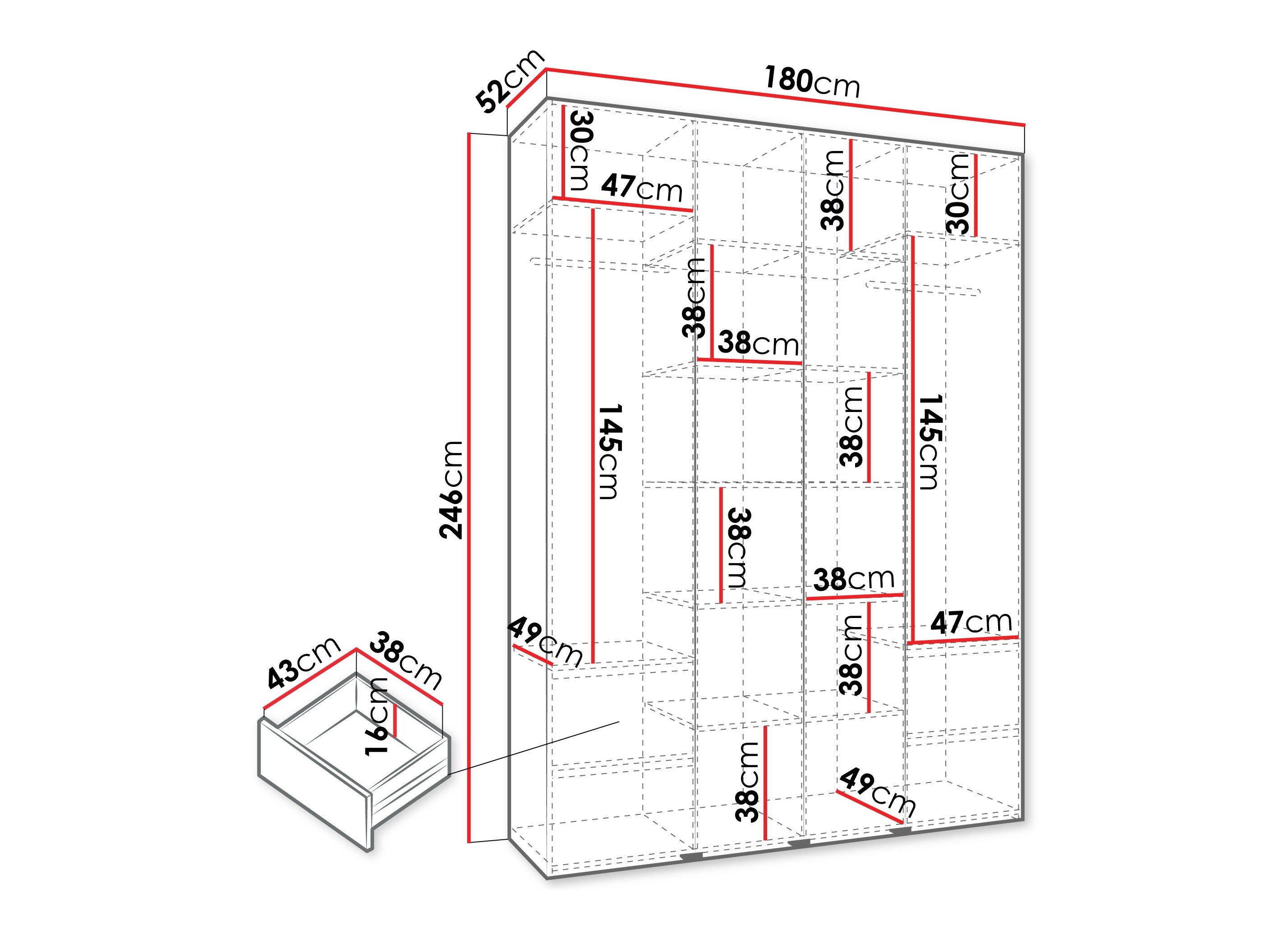 Armoire Hartford 574 (Blanc)