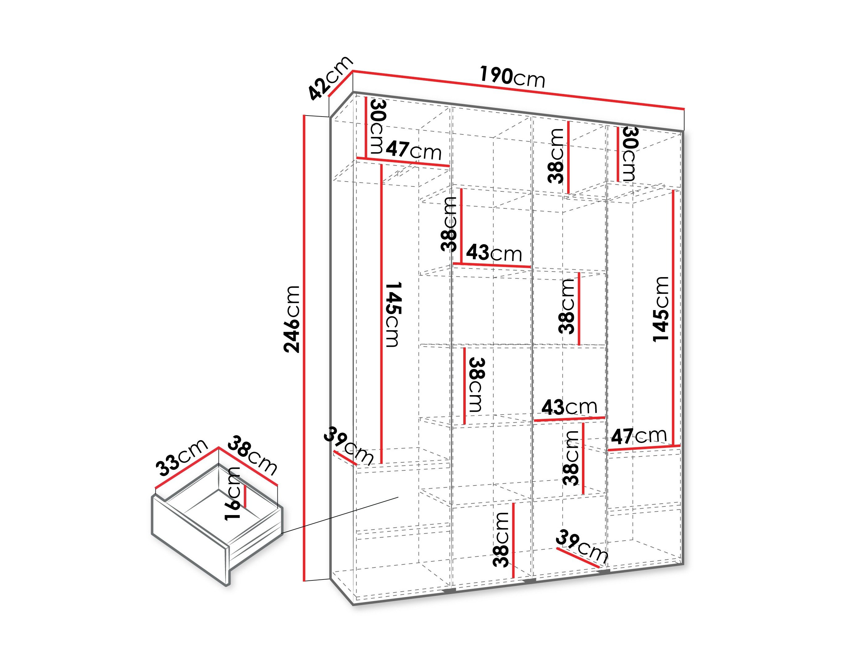 Armoire Hartford 574 (Blanc)