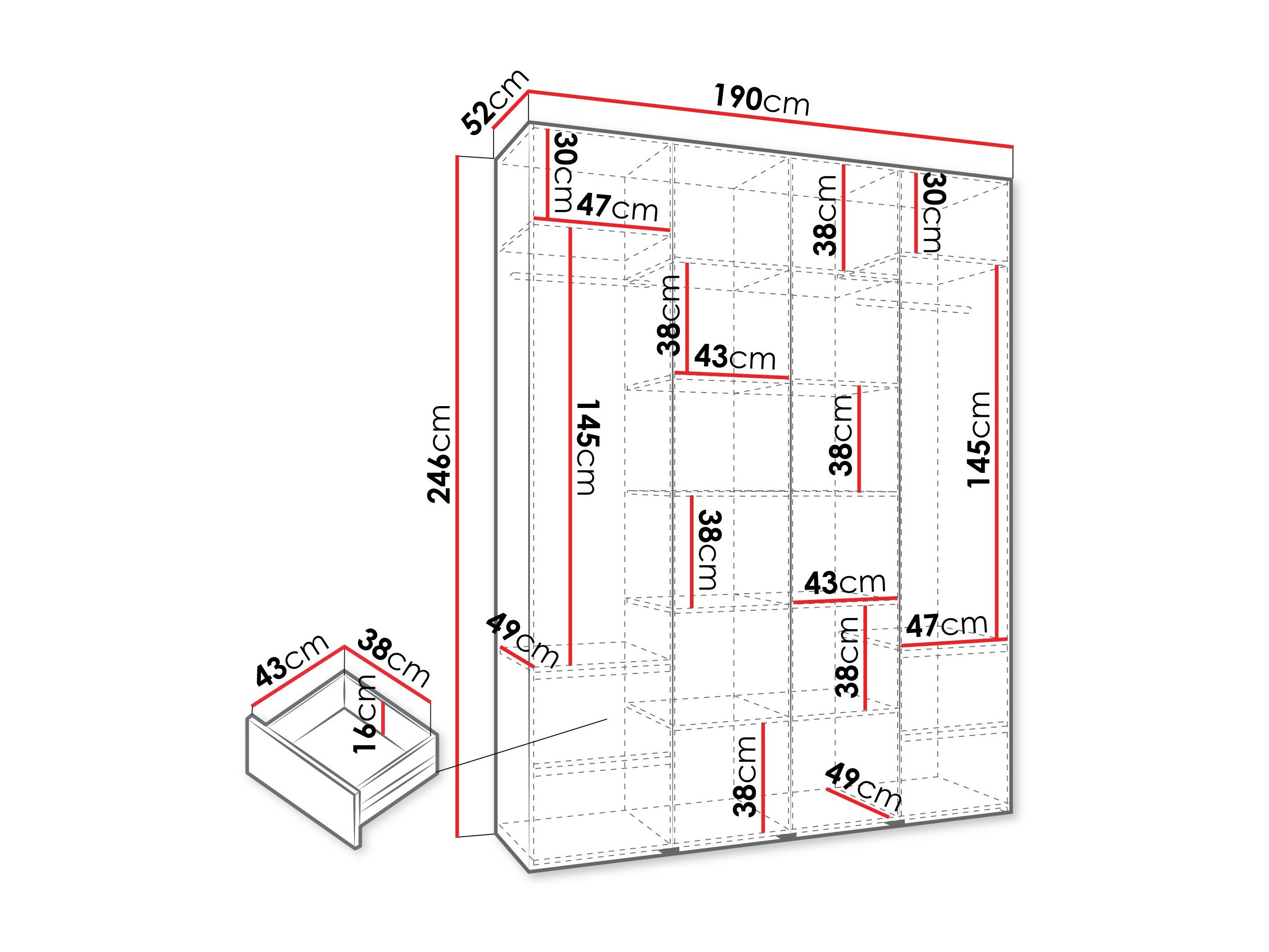 Armoire Hartford 574 (Blanc)