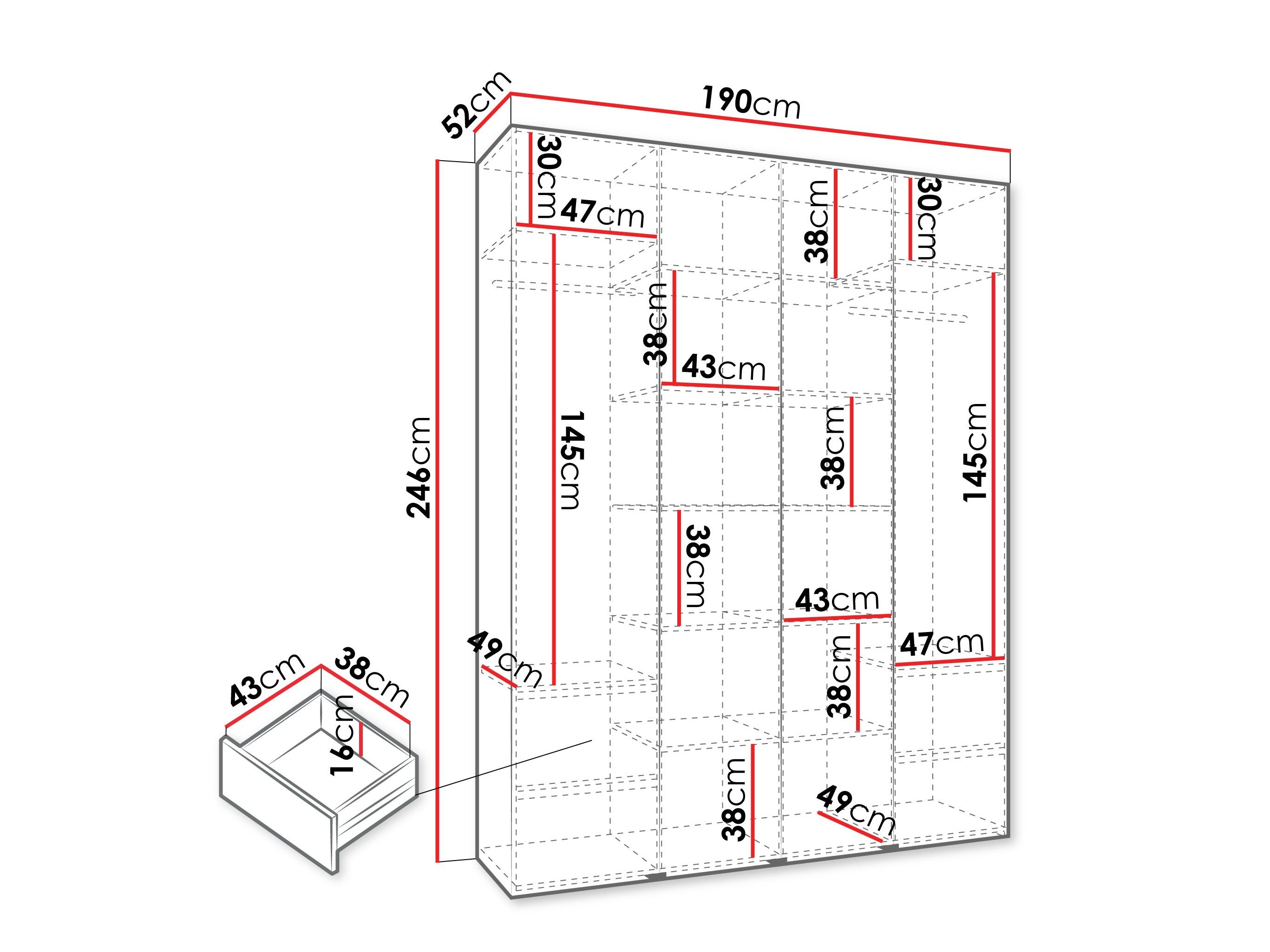 Armoire Hartford 574 (Blanc)