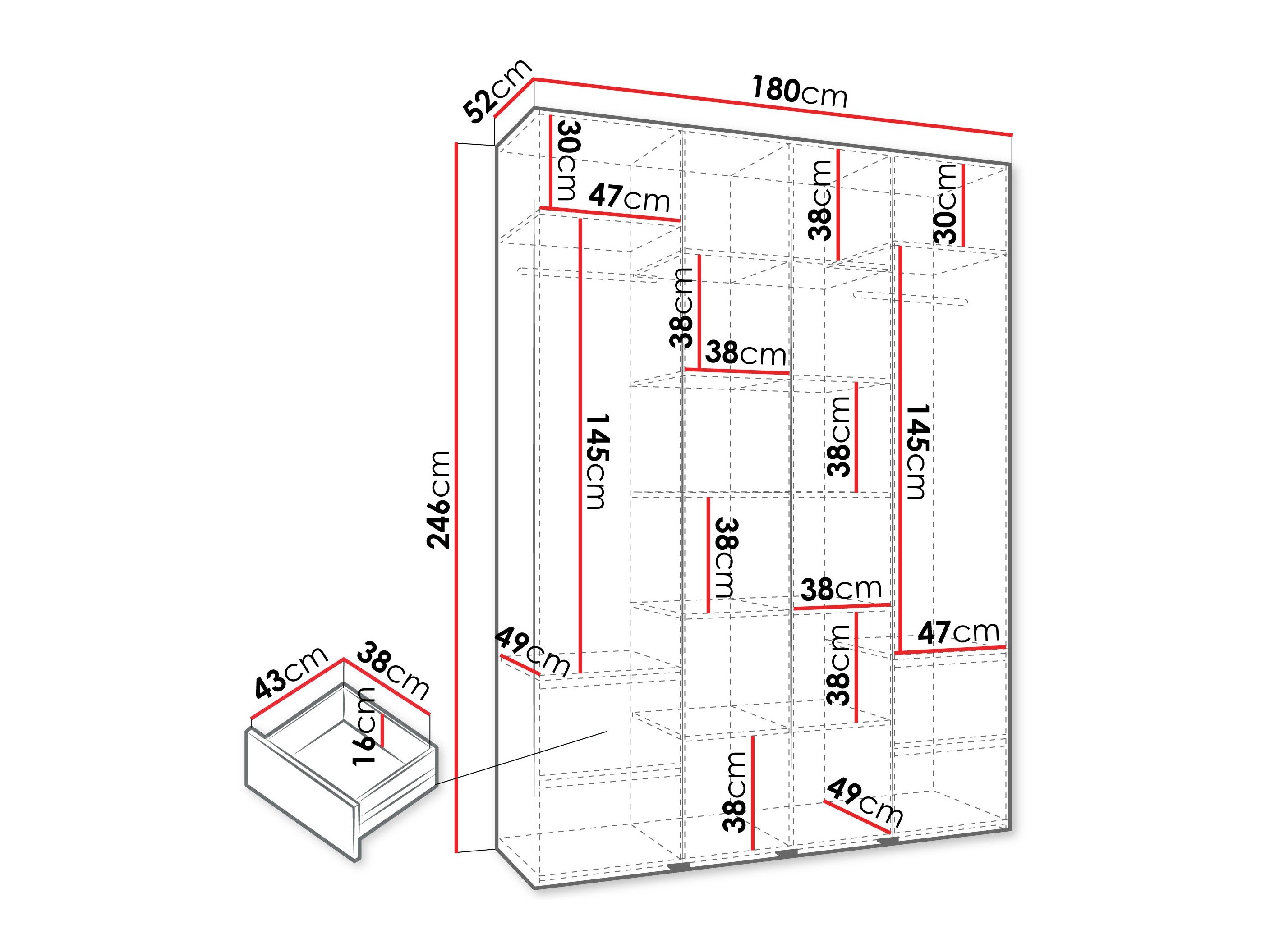 Armoire Hartford 574 (Cachemire)