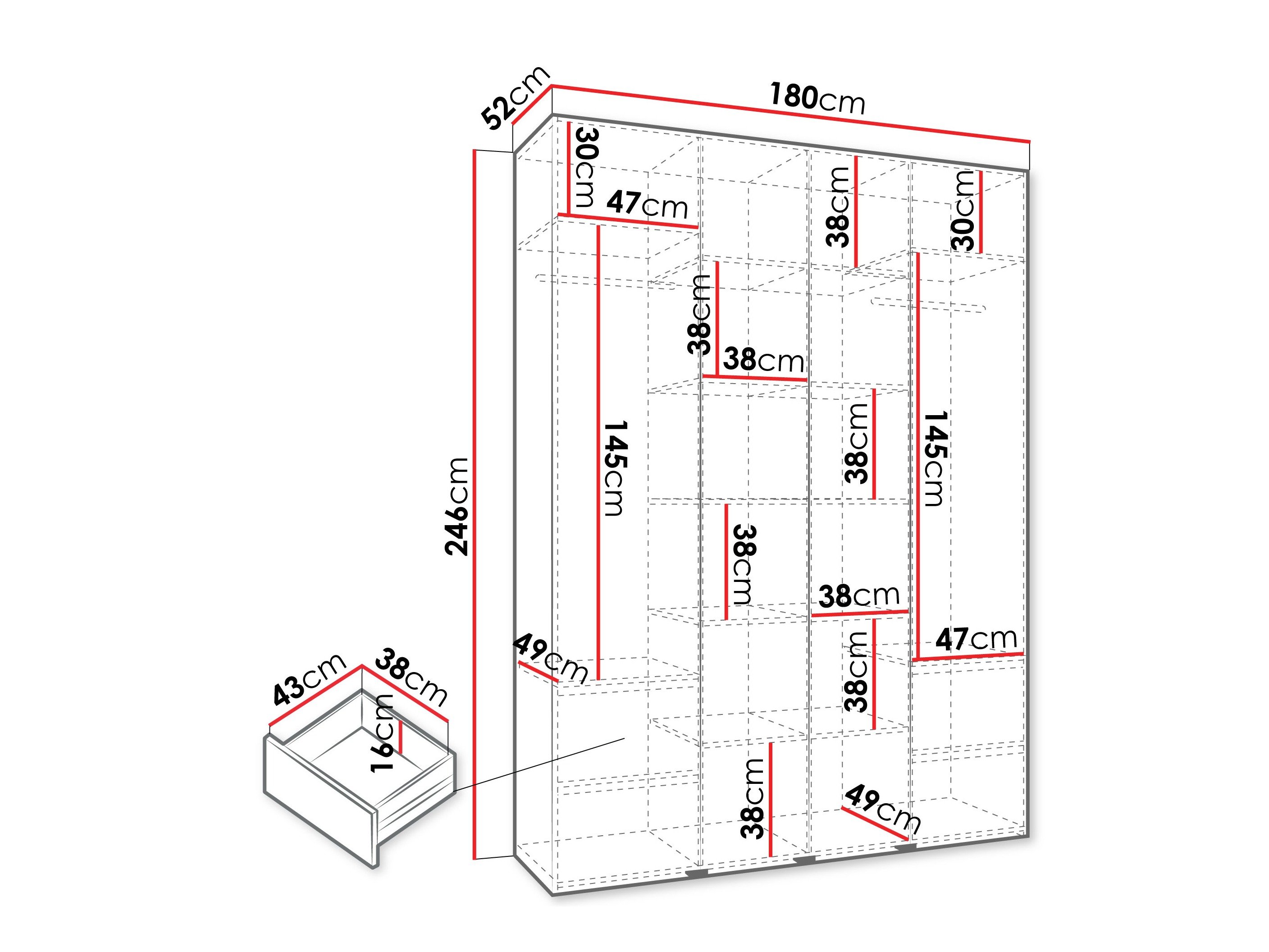 Armoire Hartford 574 (Cachemire)