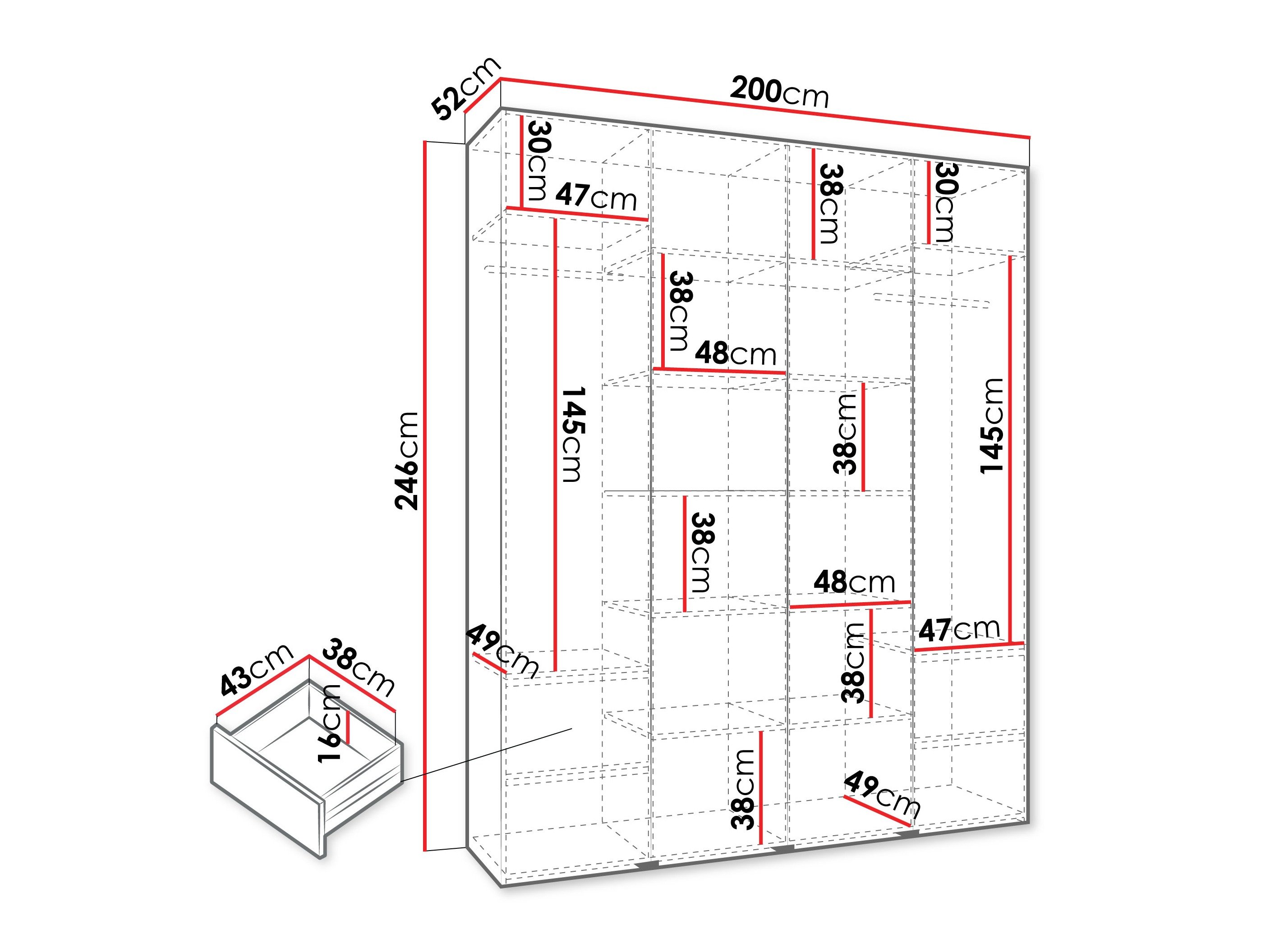 Armoire Hartford 574 (Blanc)