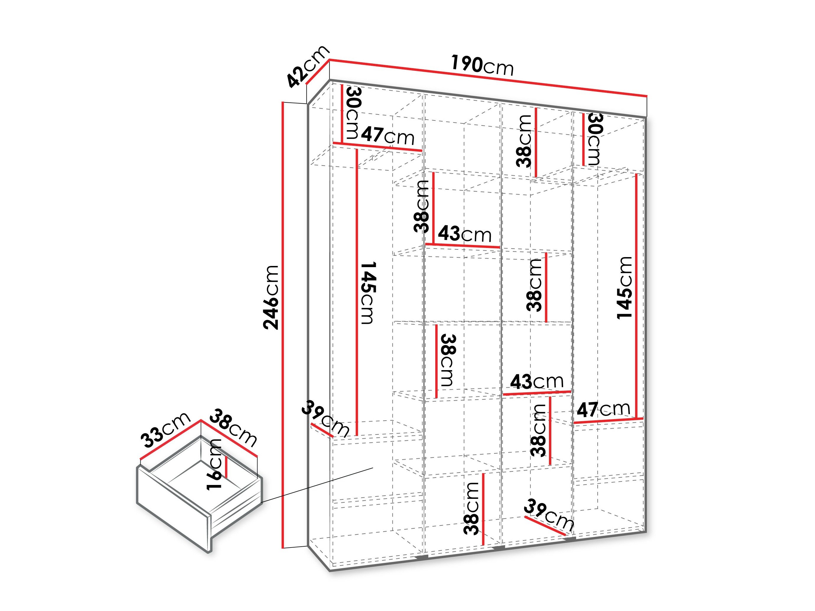 Armoire Hartford 574 (Cachemire)