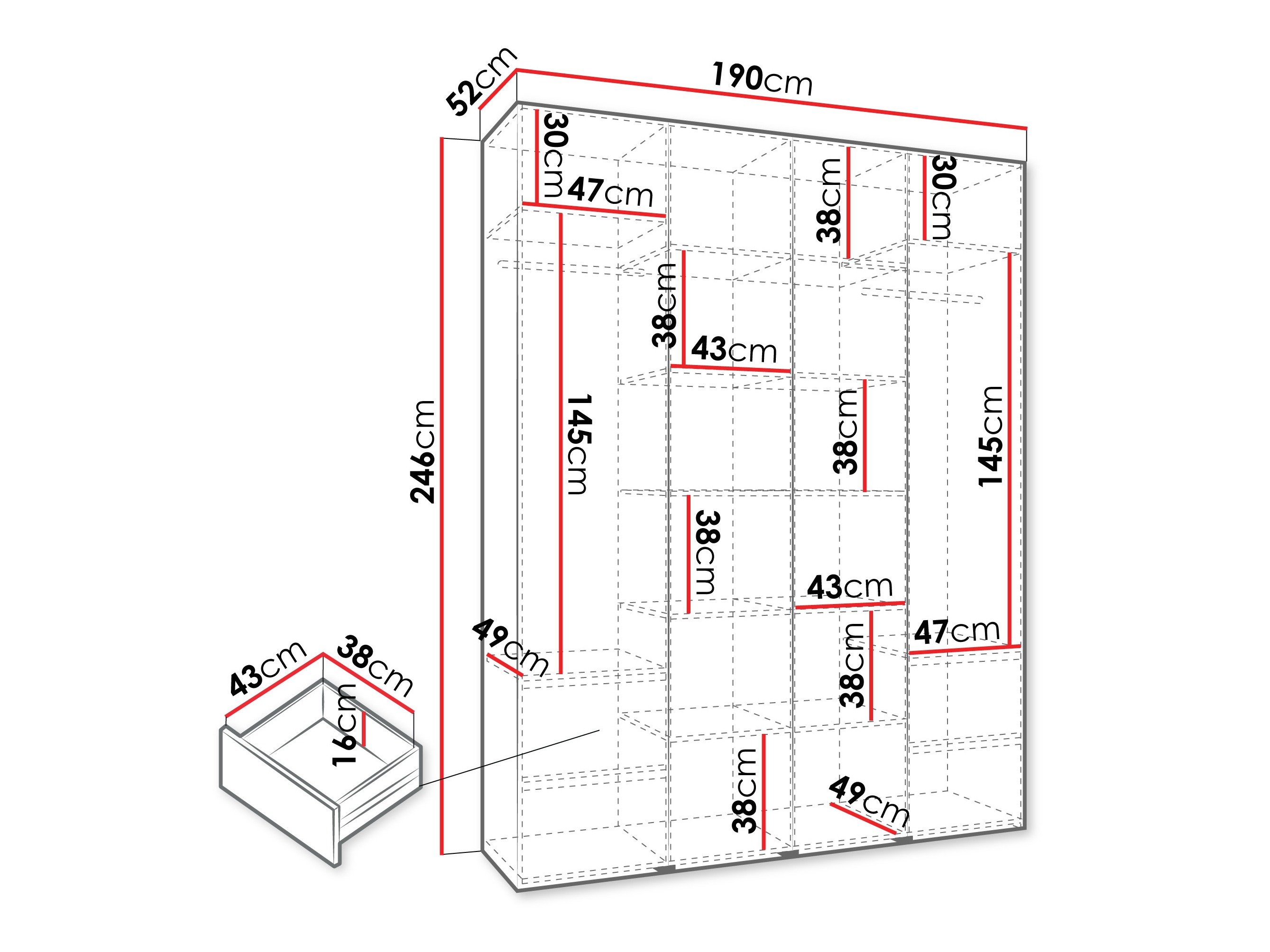 Armoire Hartford 574 (Cachemire)
