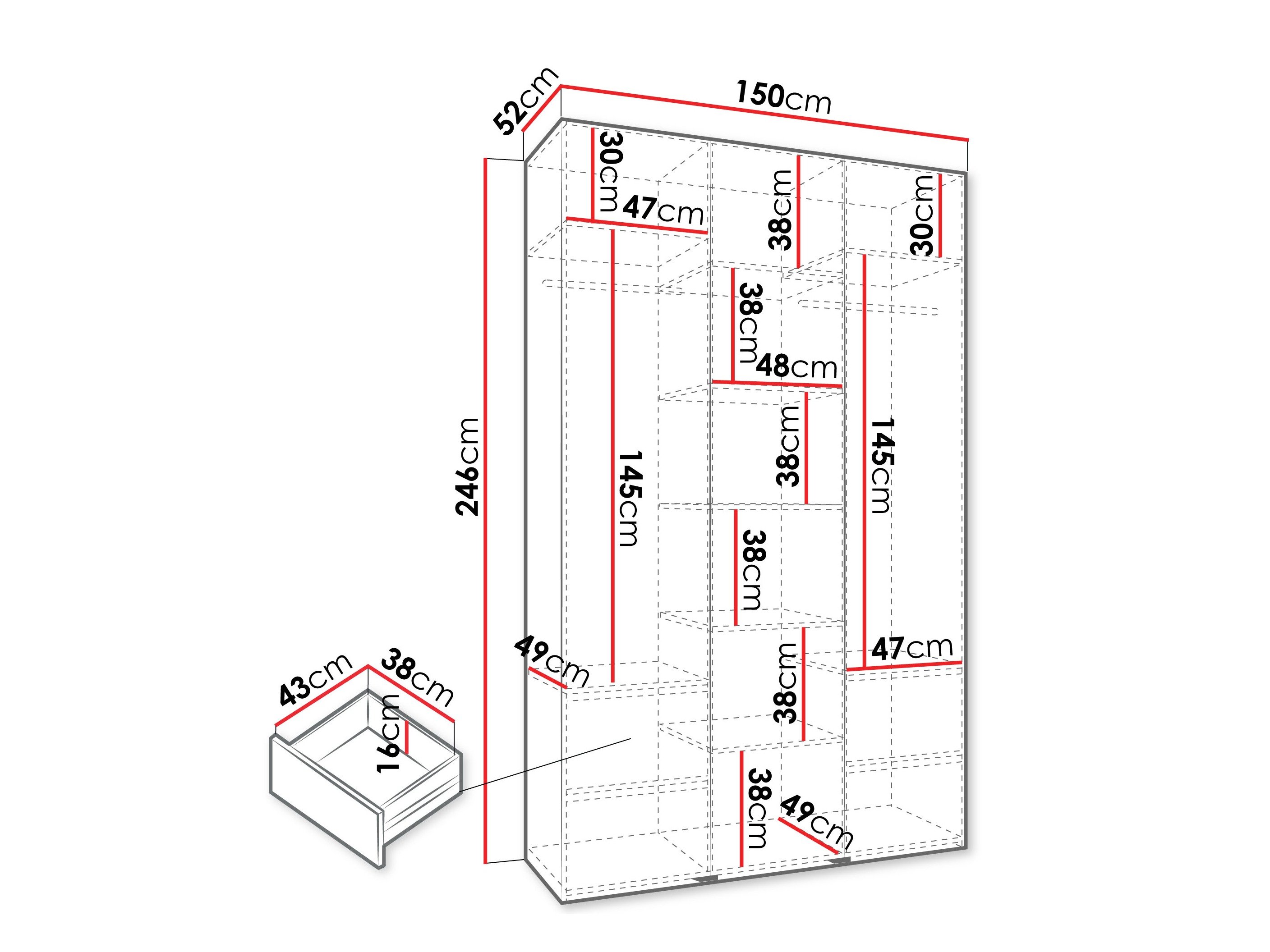 Armoire Hartford 544 (Blanc)