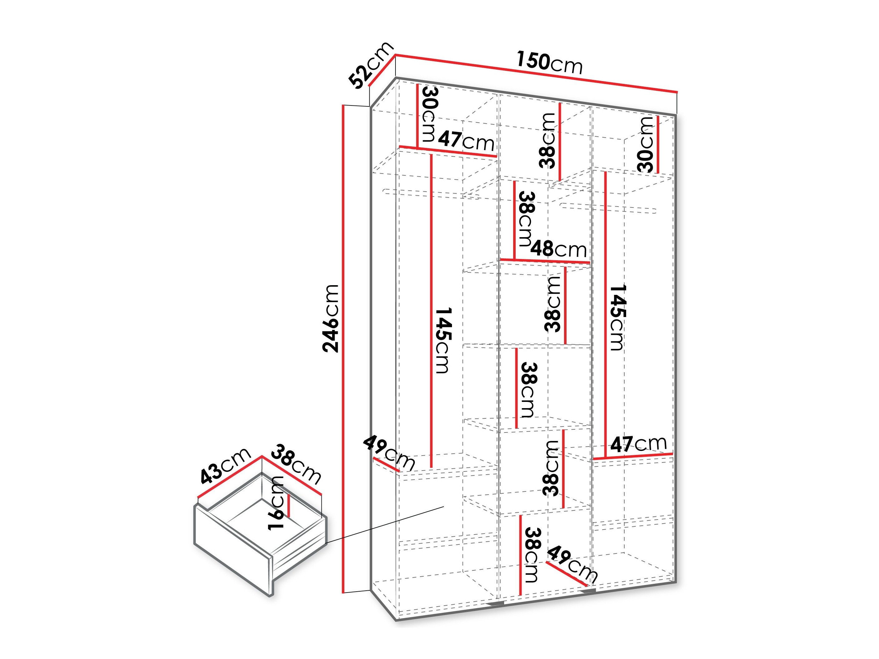 Armoire Hartford 544 (Blanc)