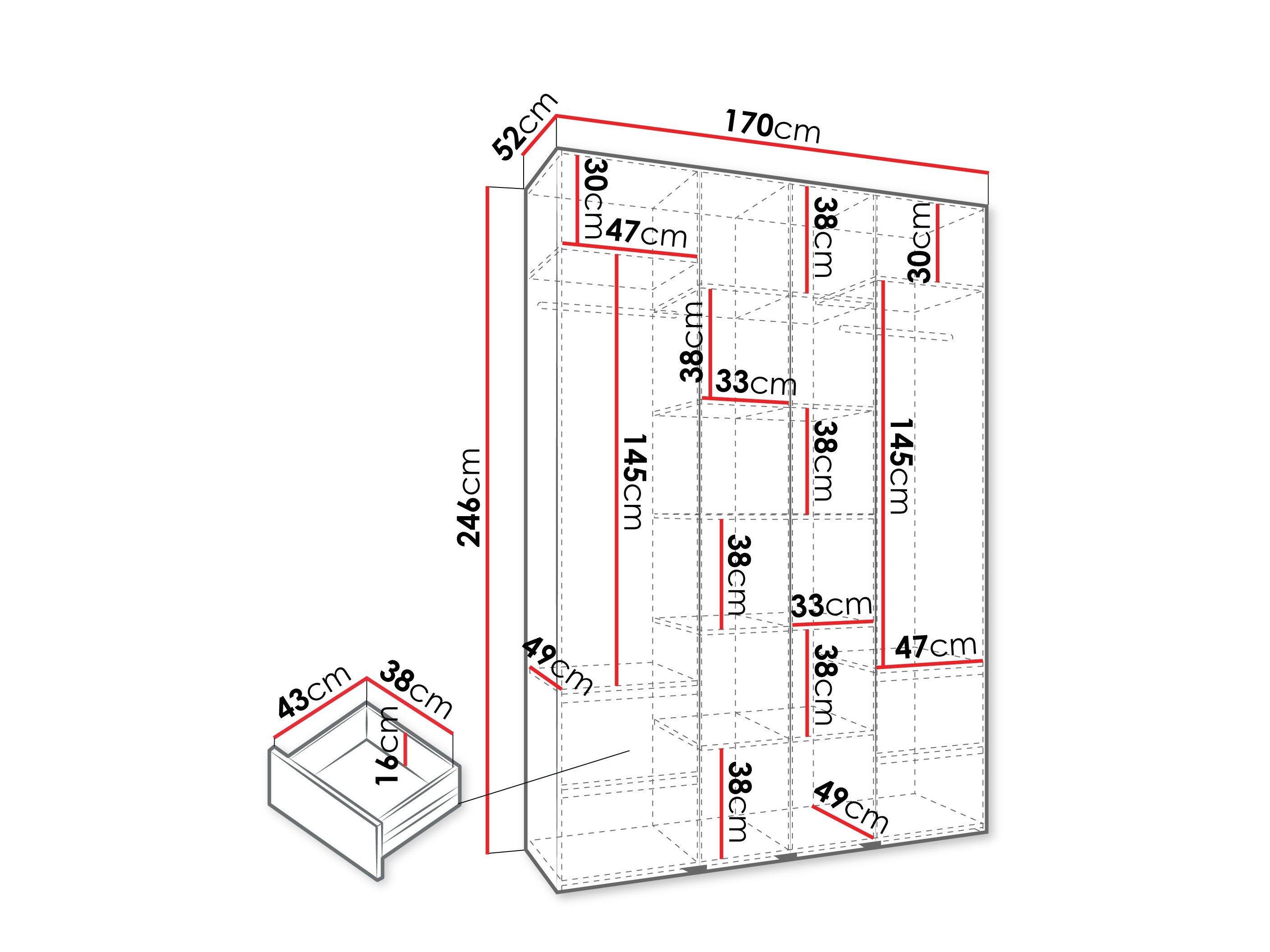 Armoire Hartford 554 (Blanc)