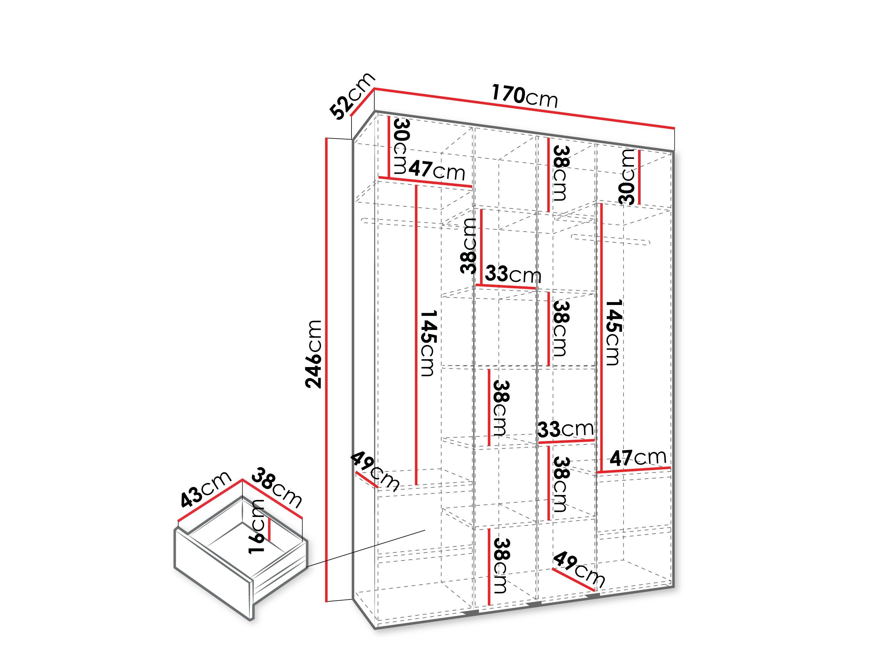 Armoire Hartford 554 (Blanc)