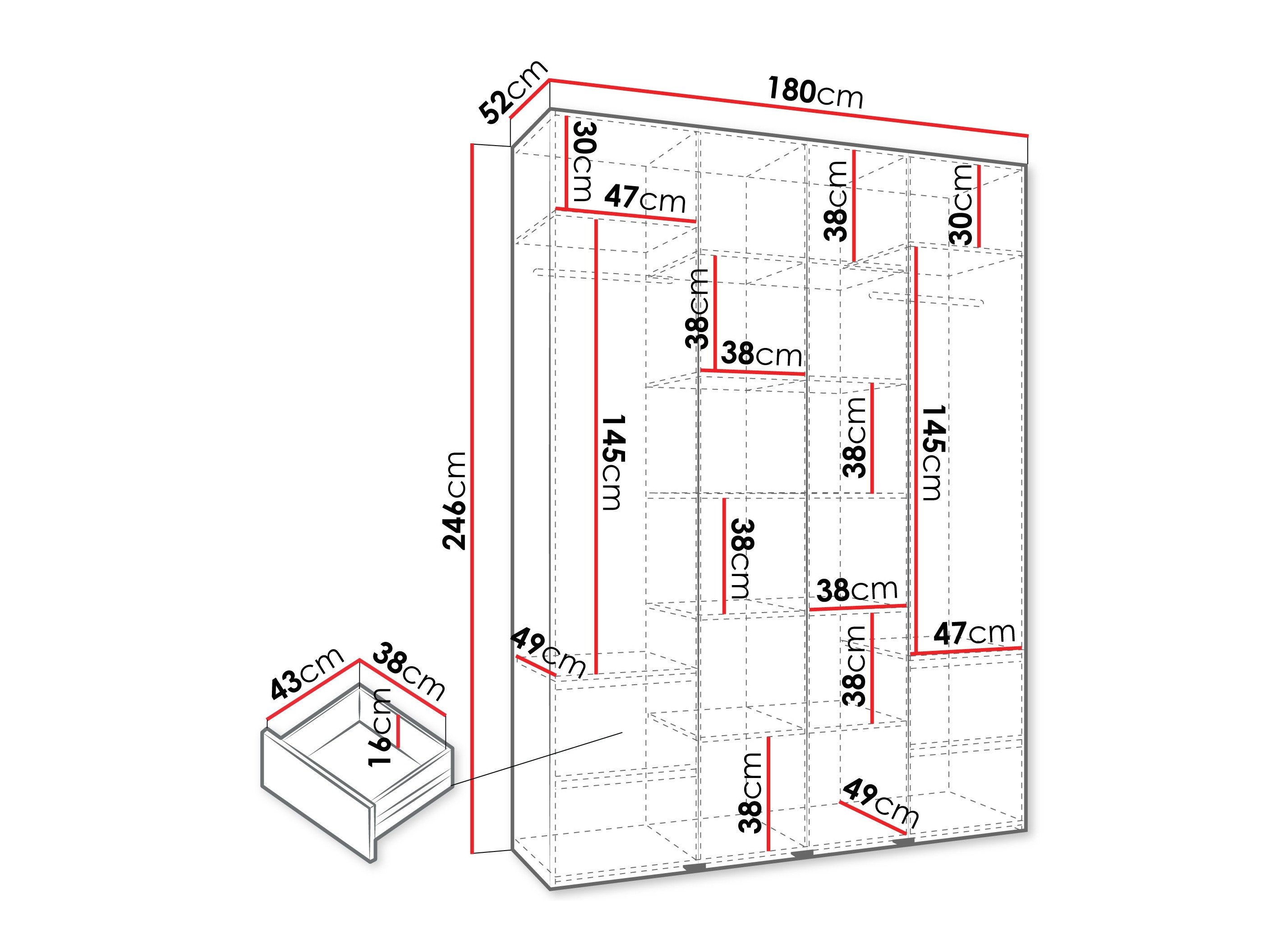 Armoire Hartford 554 (Blanc)
