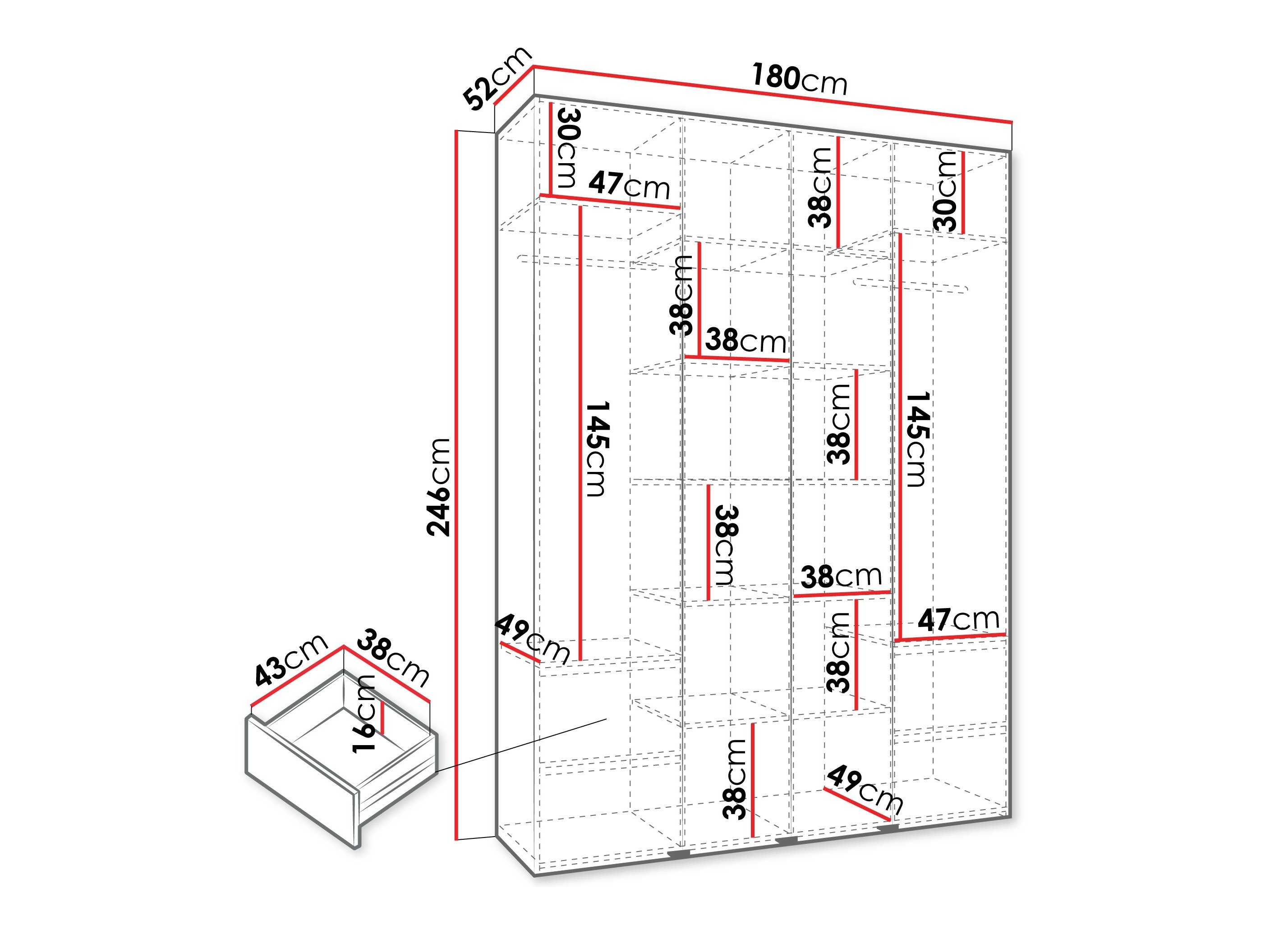 Armoire Hartford 554 (Blanc)