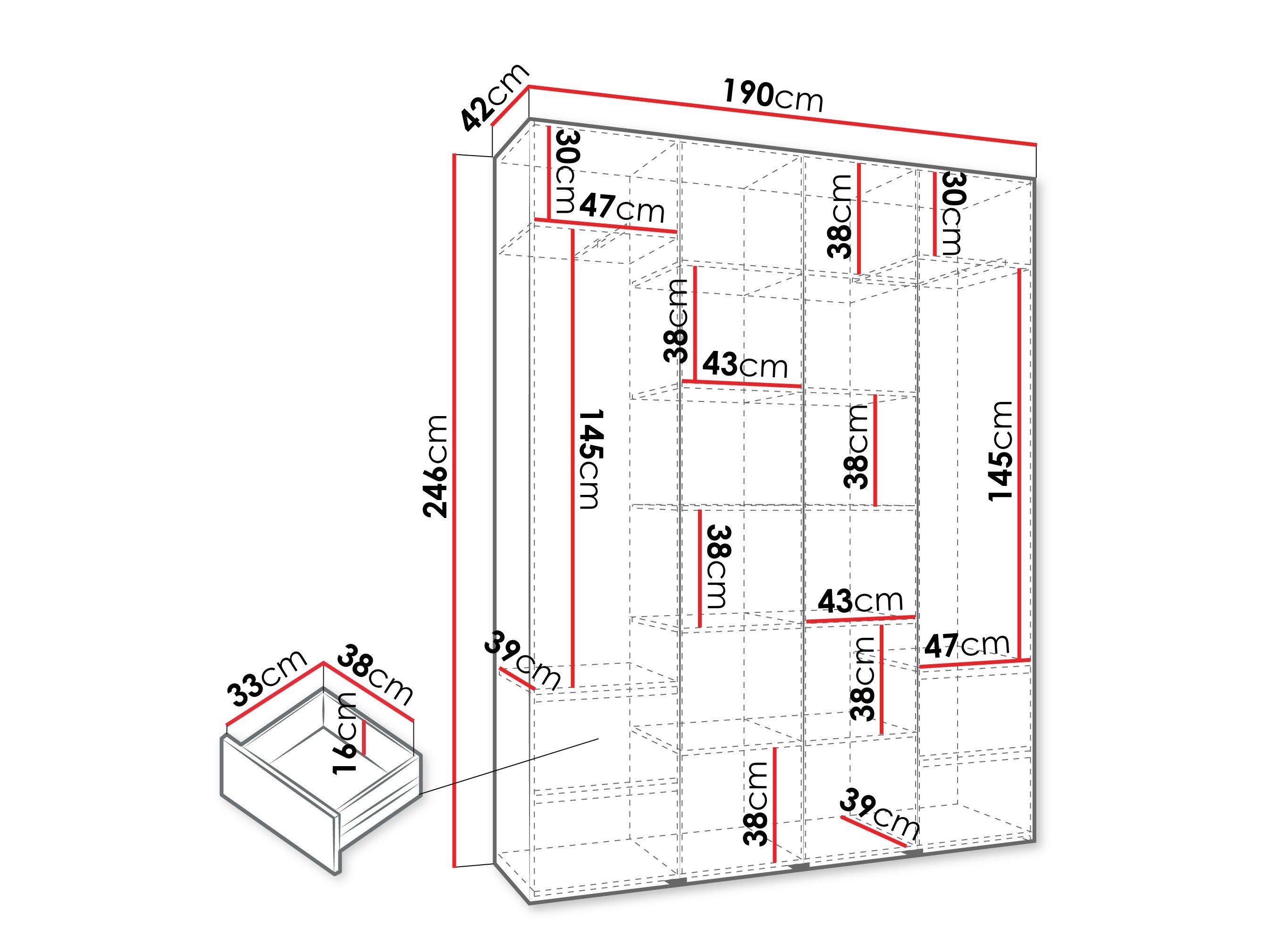 Armoire Hartford 554 (Blanc)
