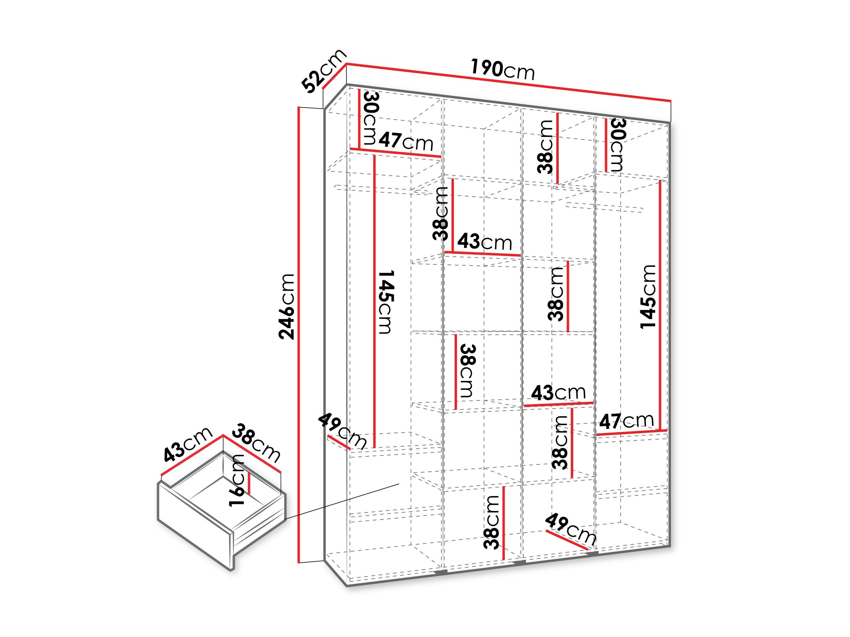 Armoire Hartford 554 (Blanc)