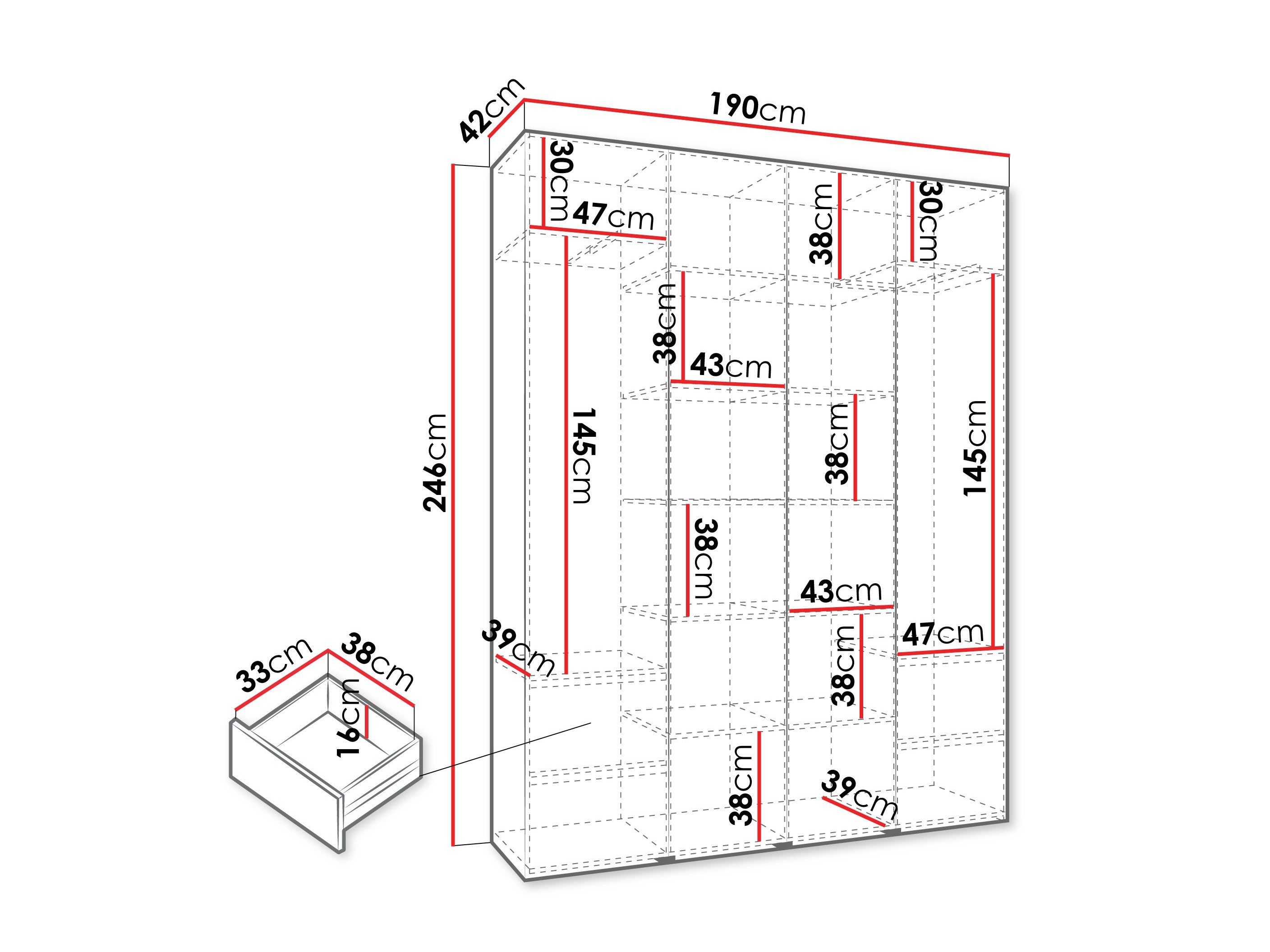 Armoire Hartford 554 (Blanc)