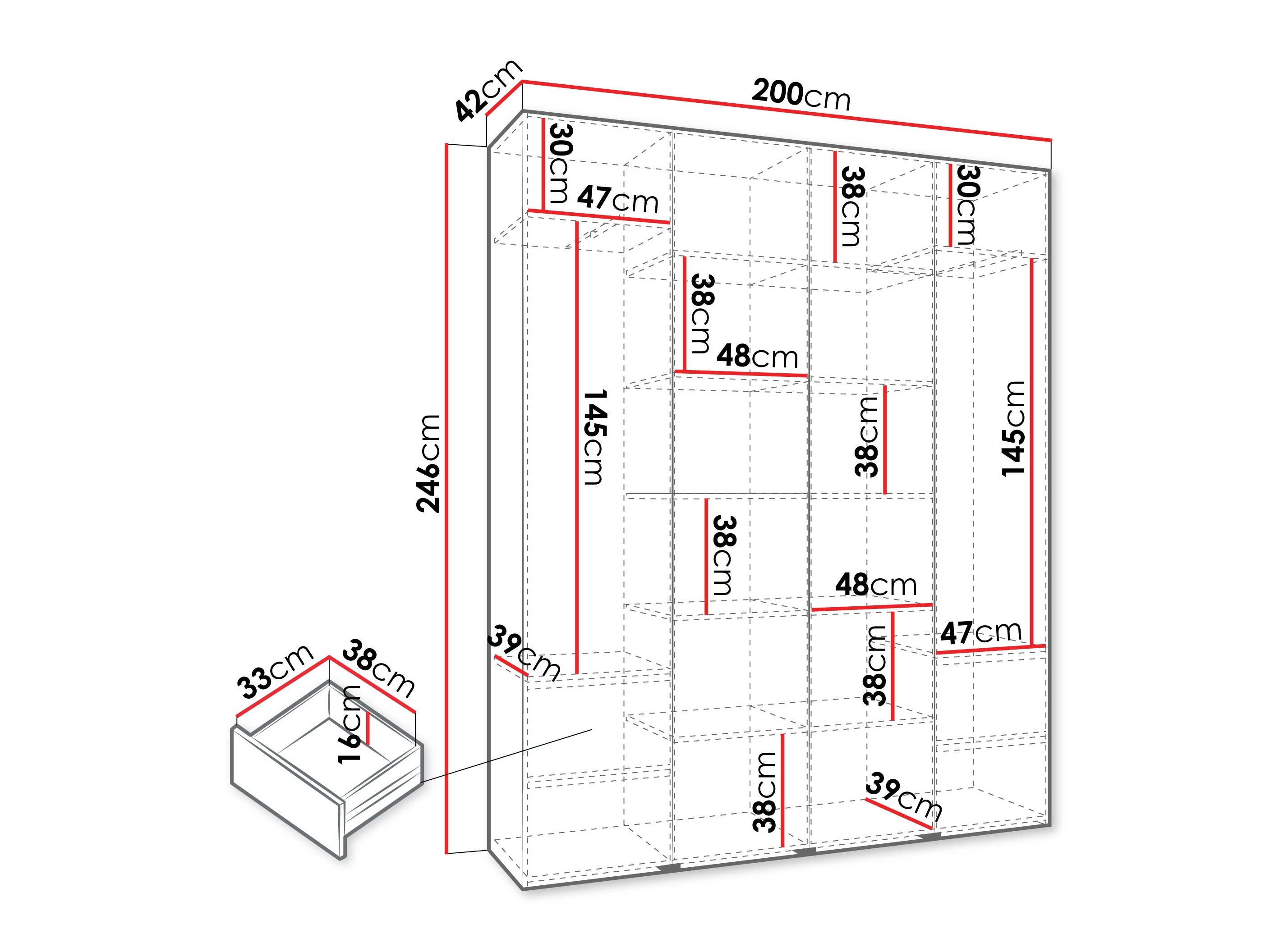 Armoire Hartford 554 (Blanc)