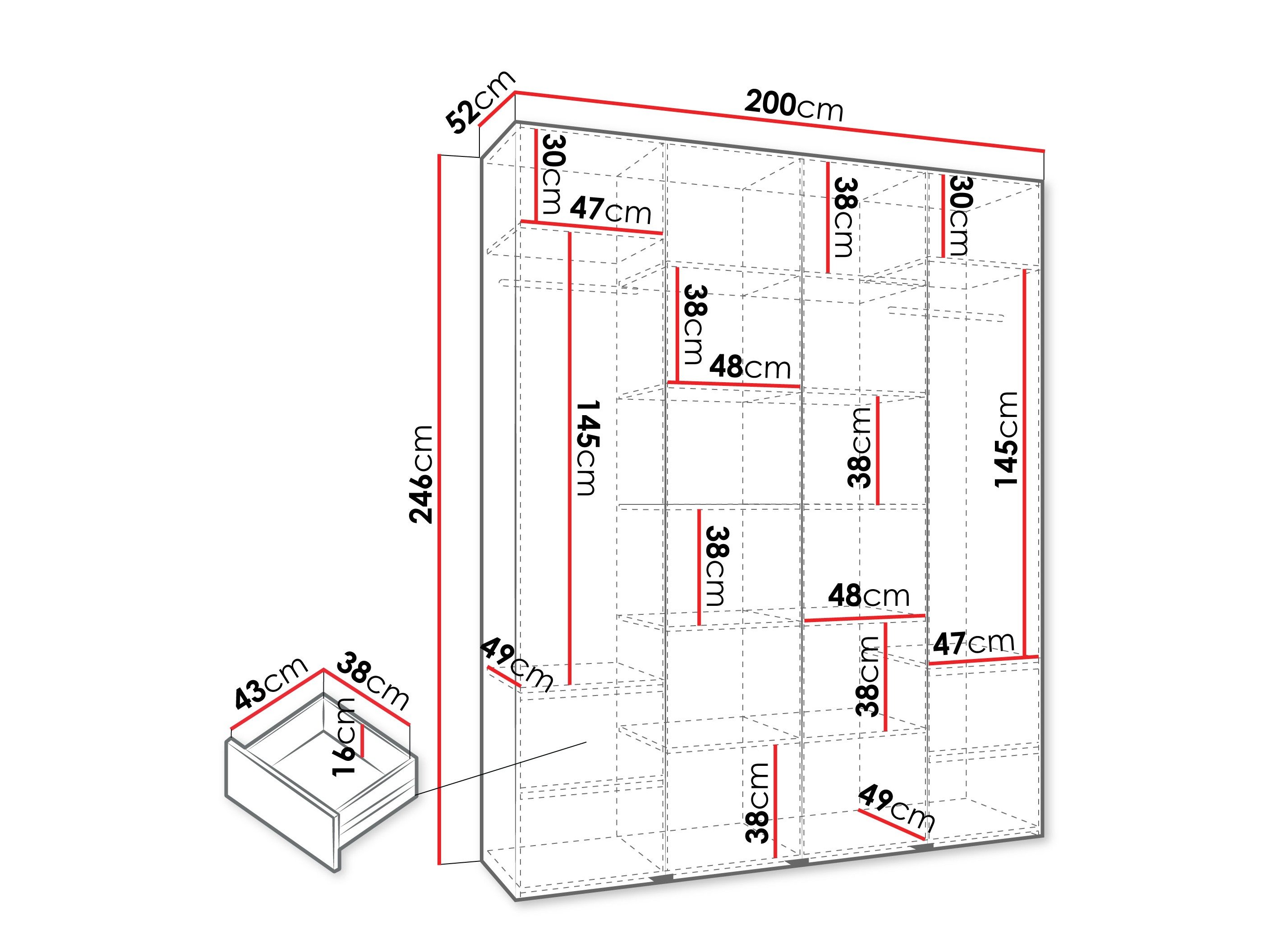 Armoire Hartford 554 (Blanc)