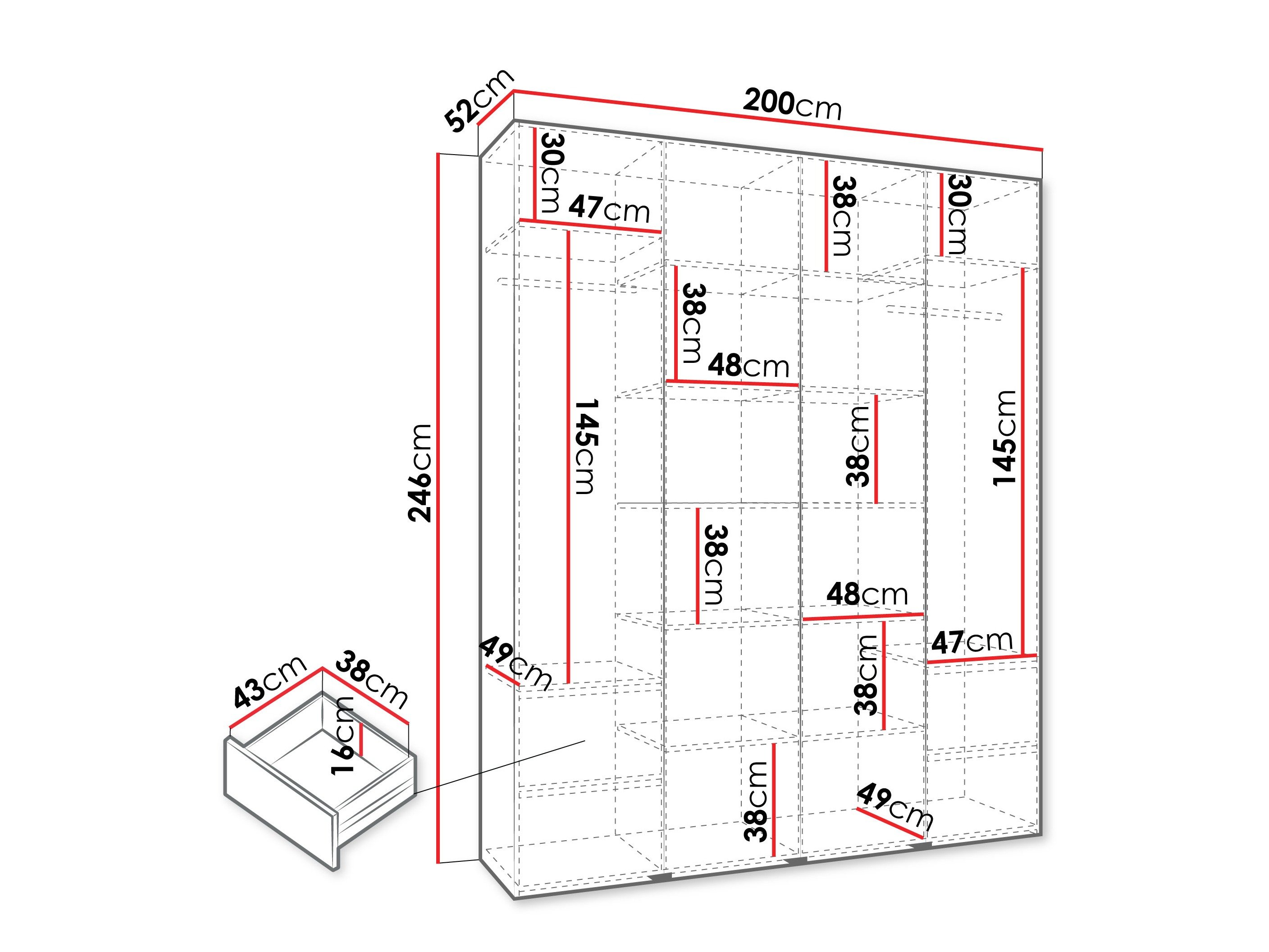 Armoire Hartford 554 (Blanc)