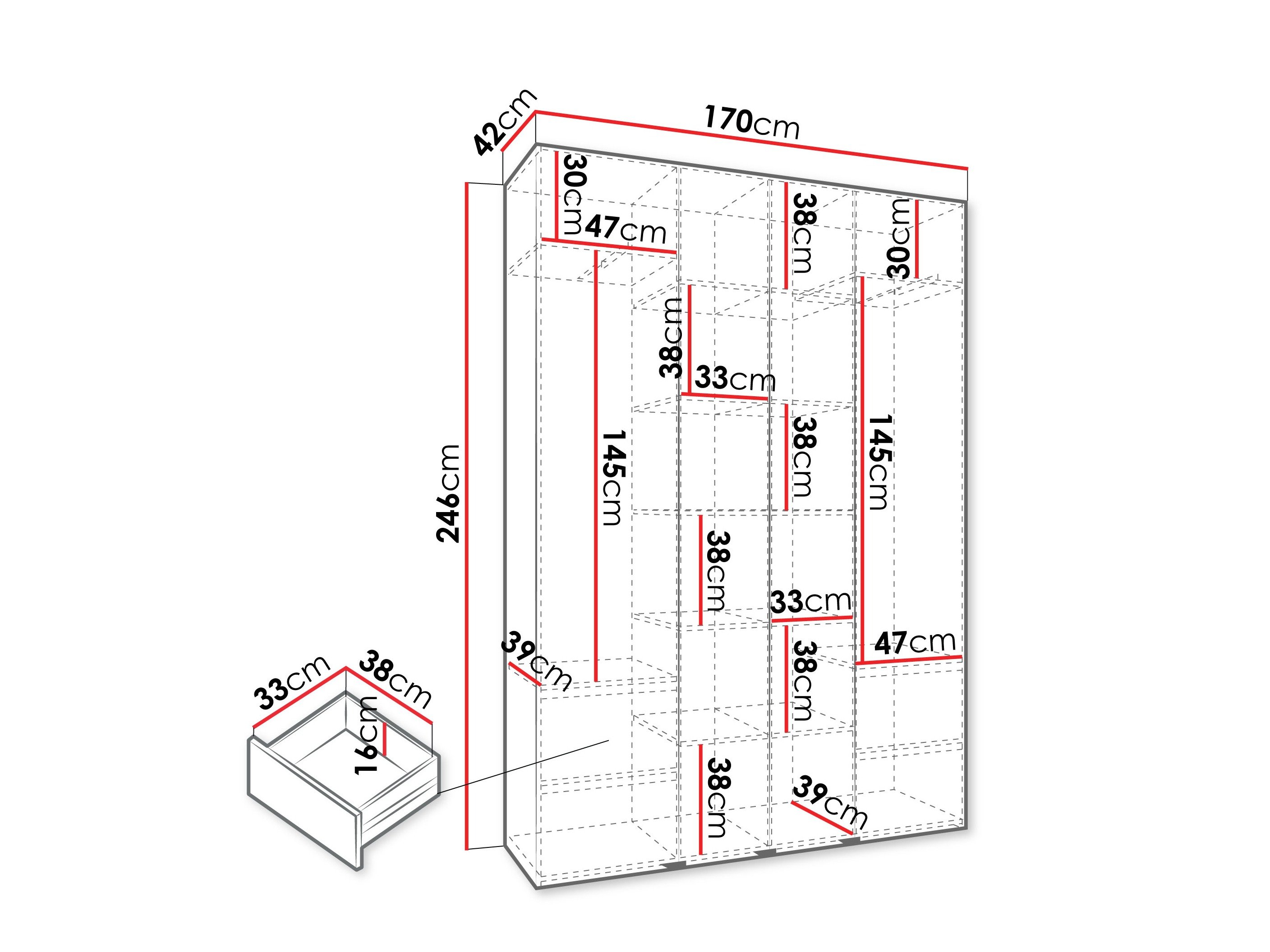 Armoire Hartford 554 (Cachemire)