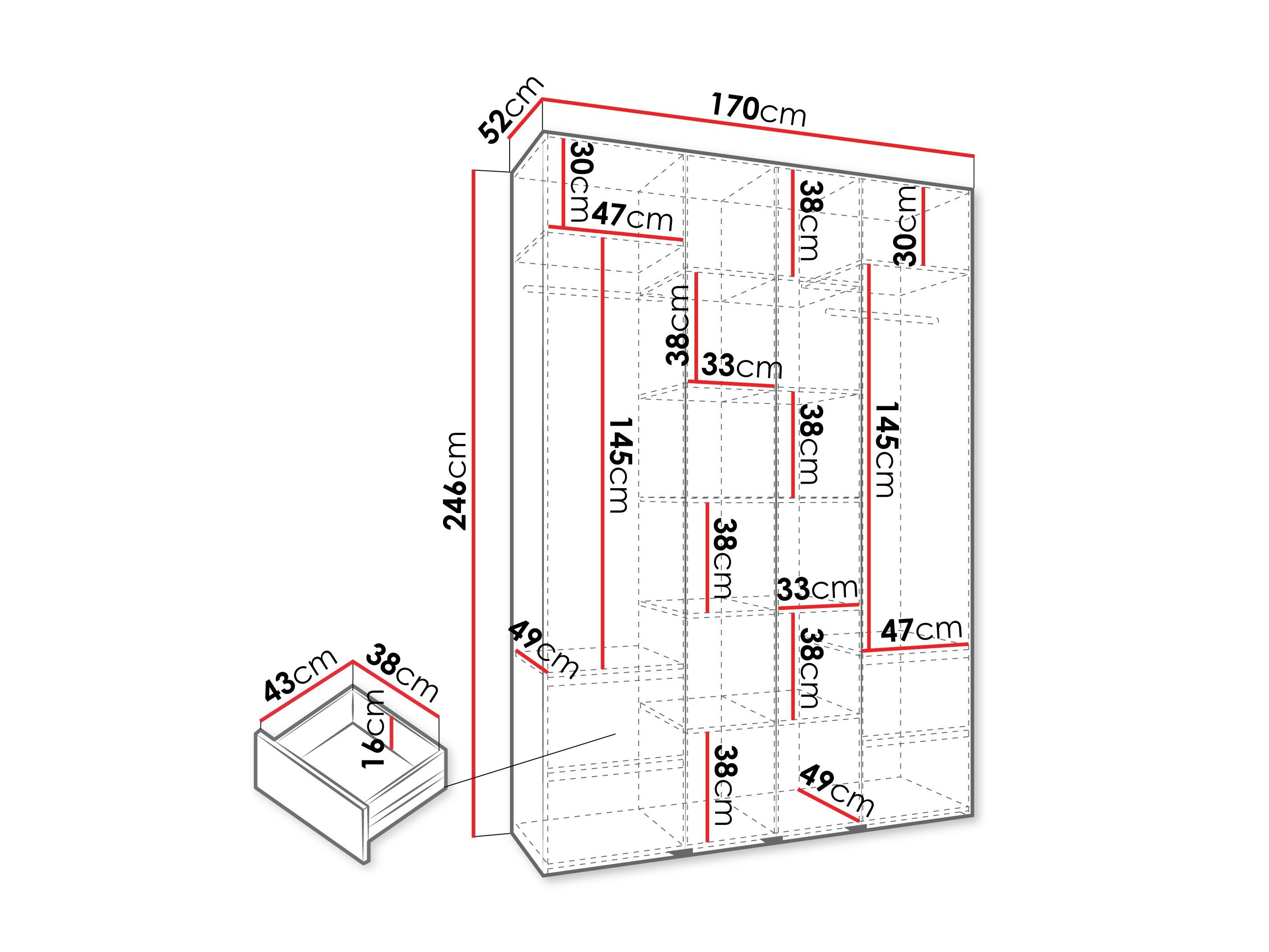 Armoire Hartford 554 (Cachemire)