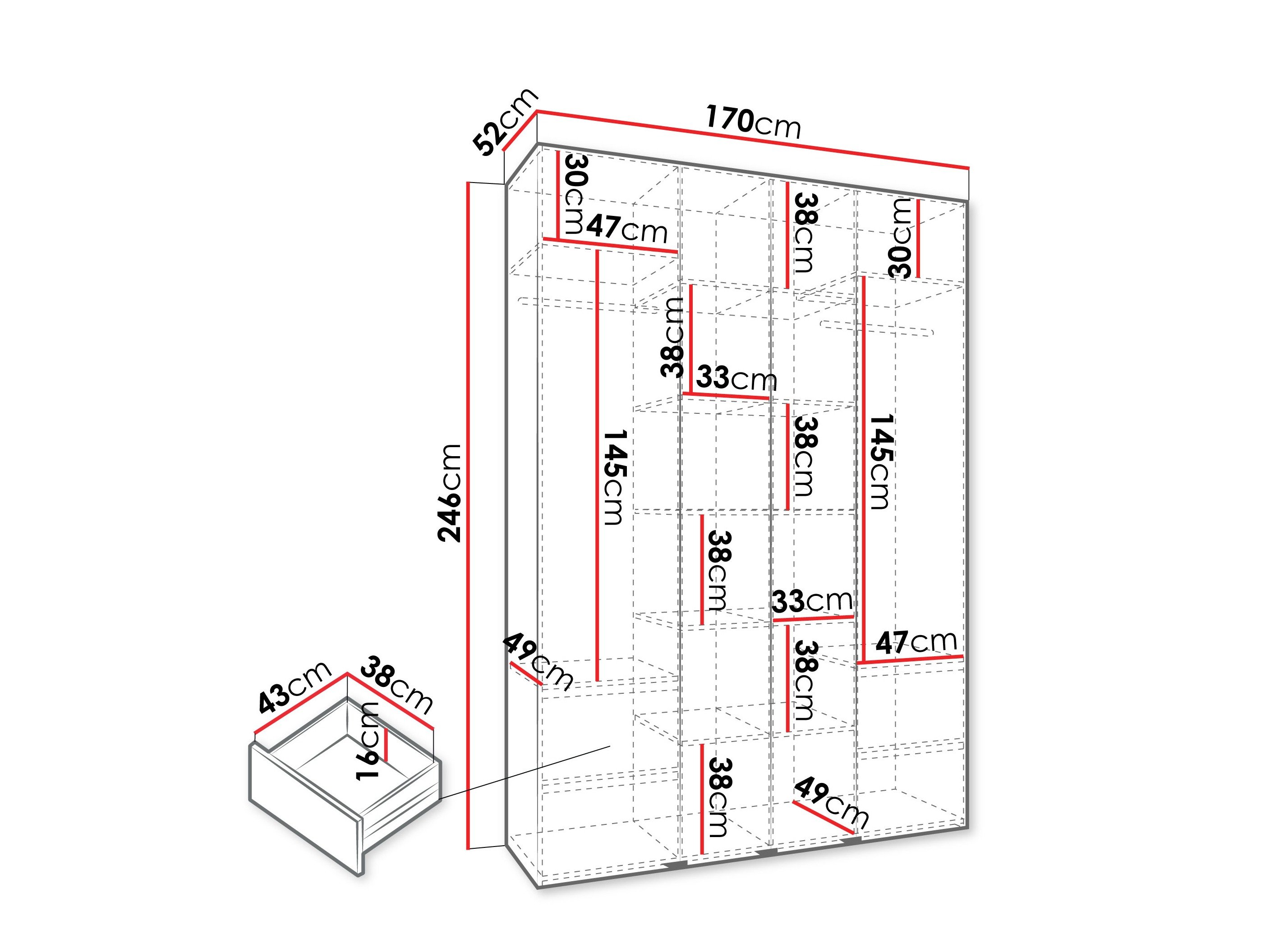 Armoire Hartford 554 (Cachemire)