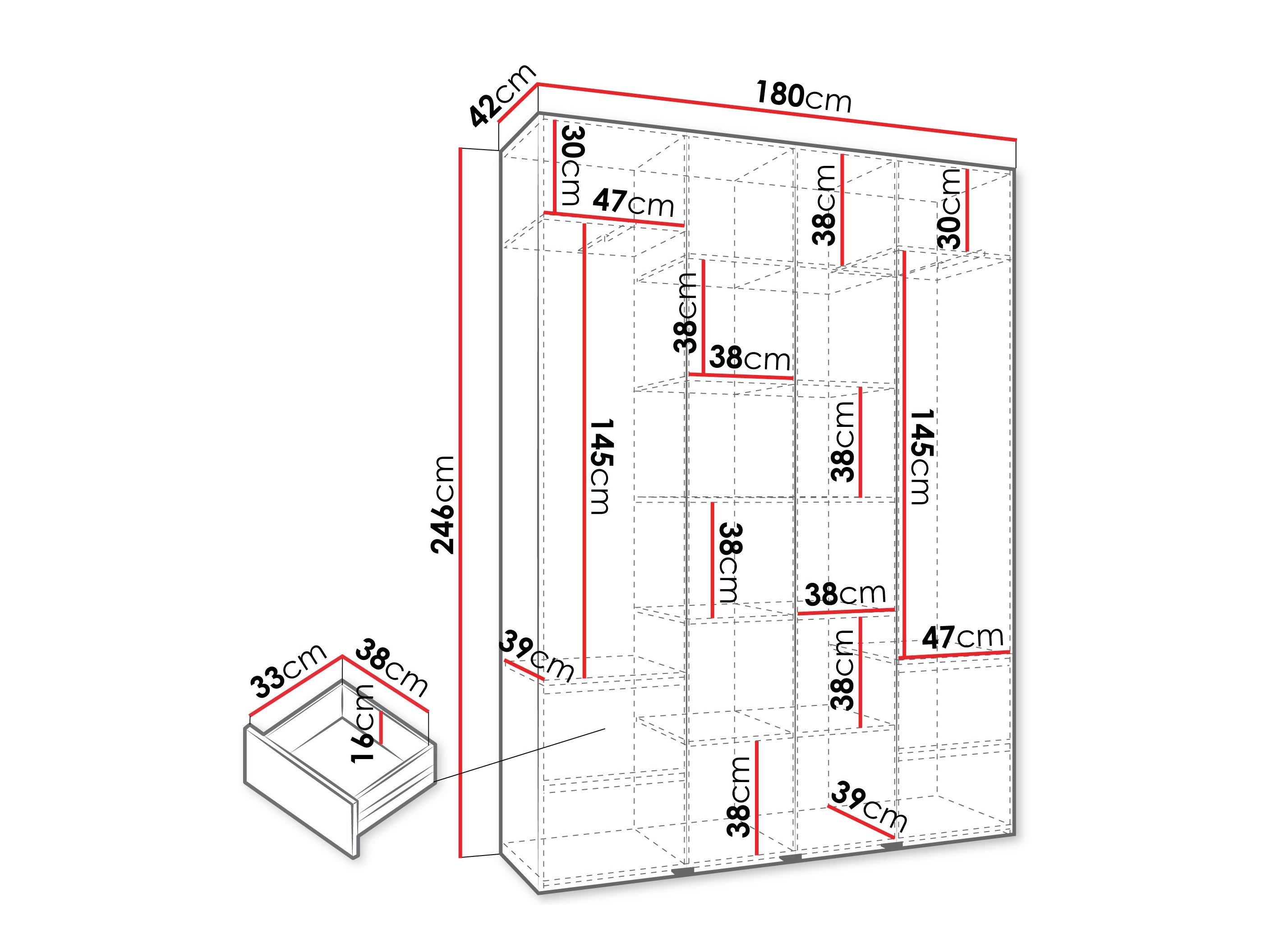 Armoire Hartford 554 (Cachemire)