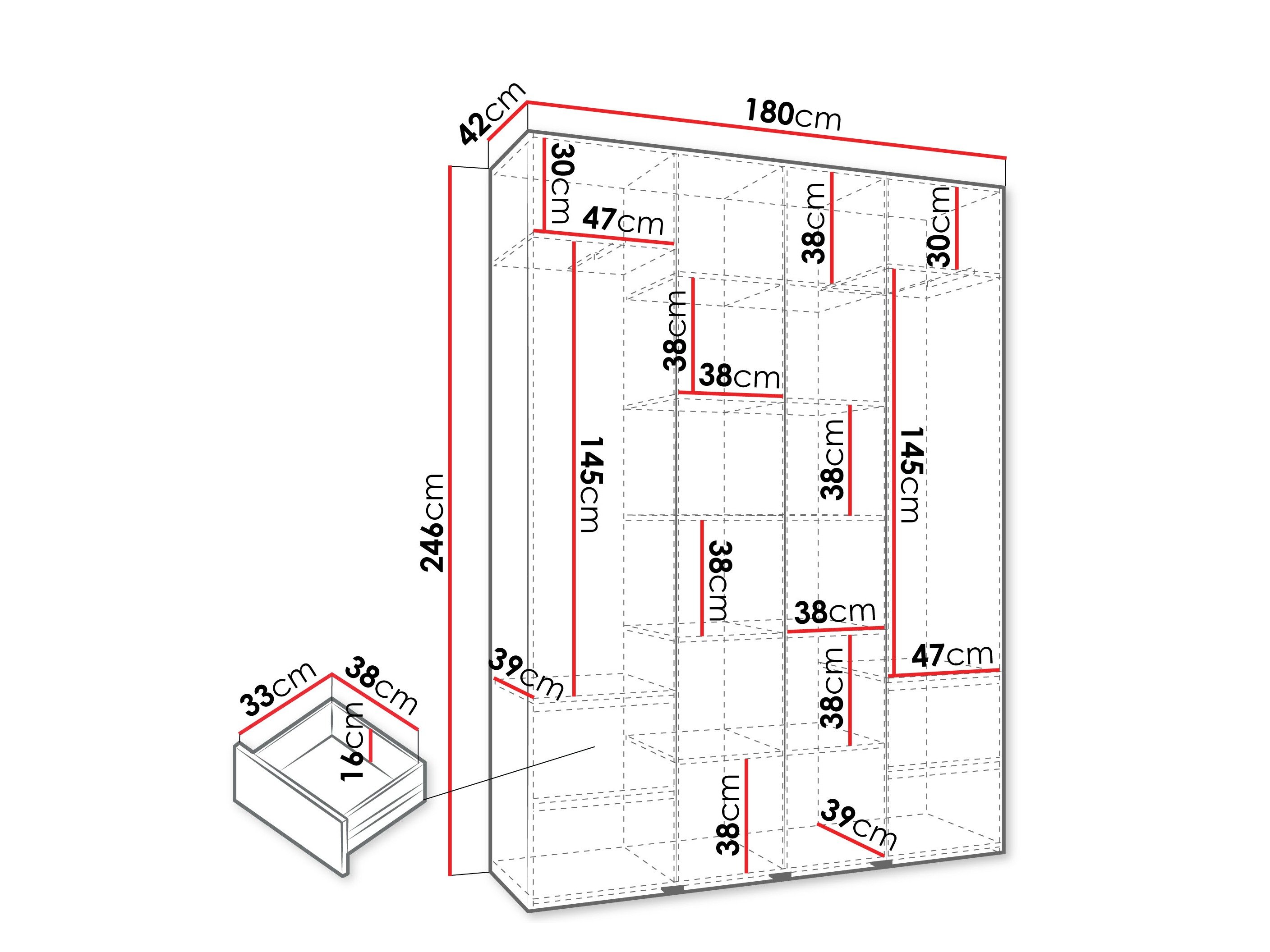 Armoire Hartford 554 (Cachemire)