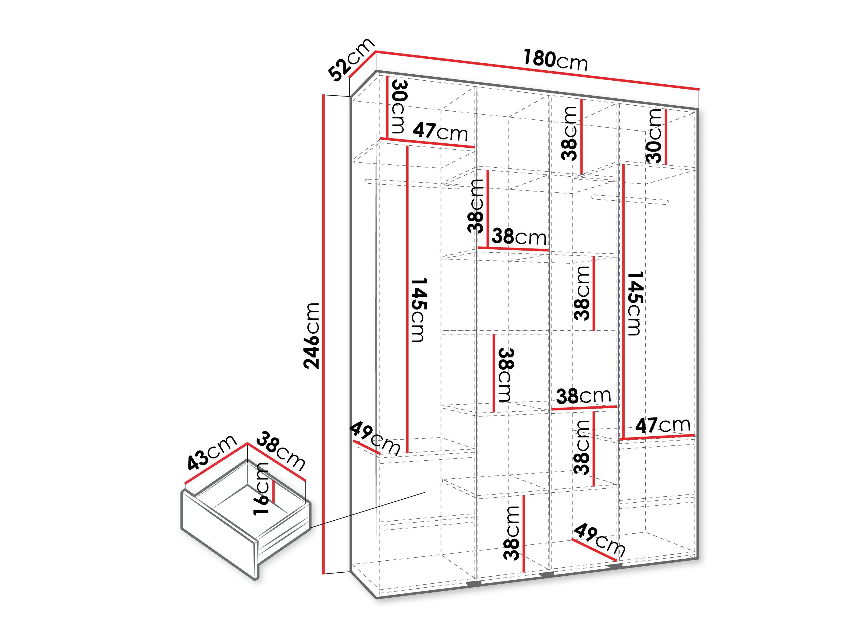 Armoire Hartford 554 (Cachemire)