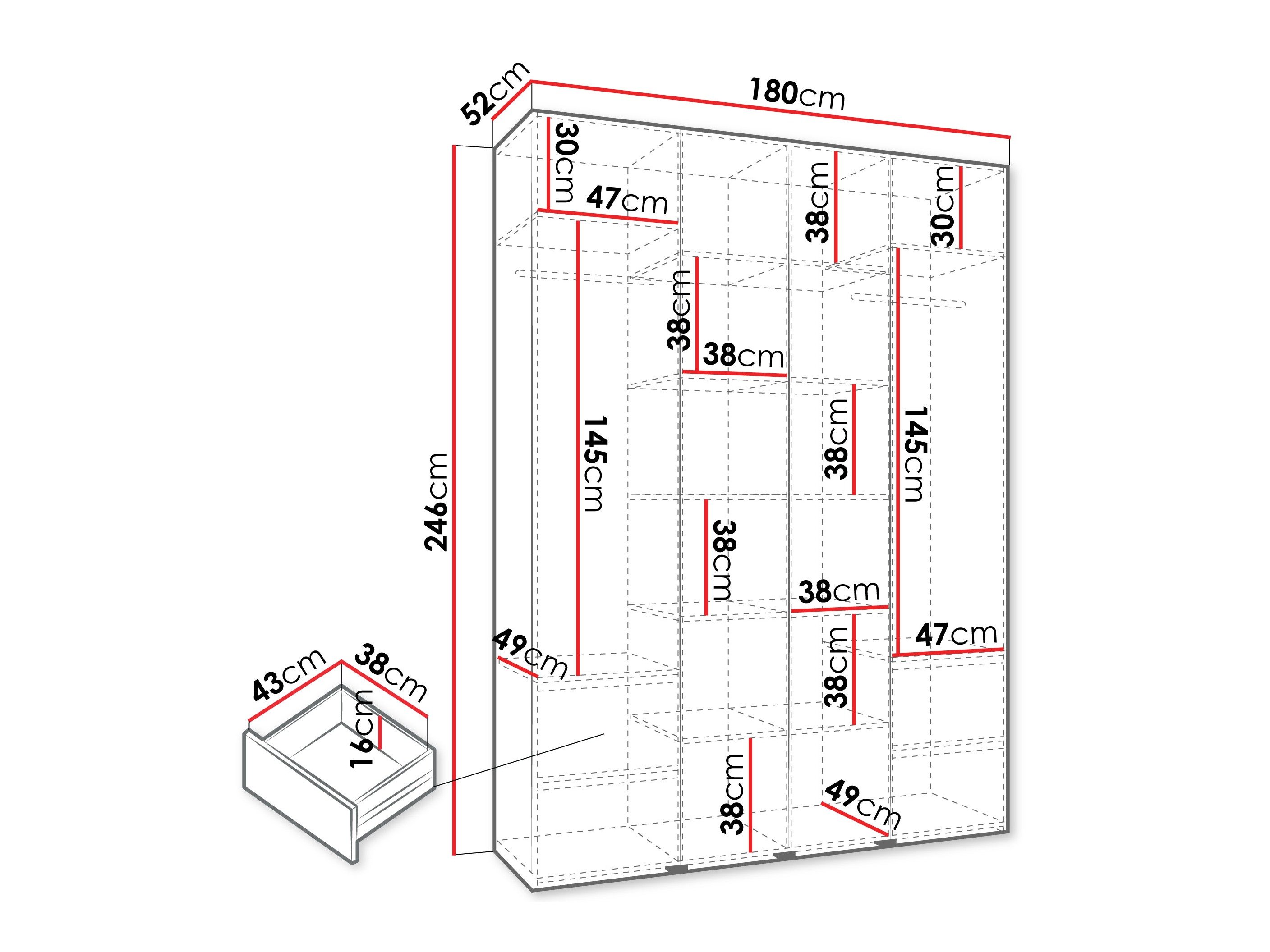 Armoire Hartford 554 (Cachemire)