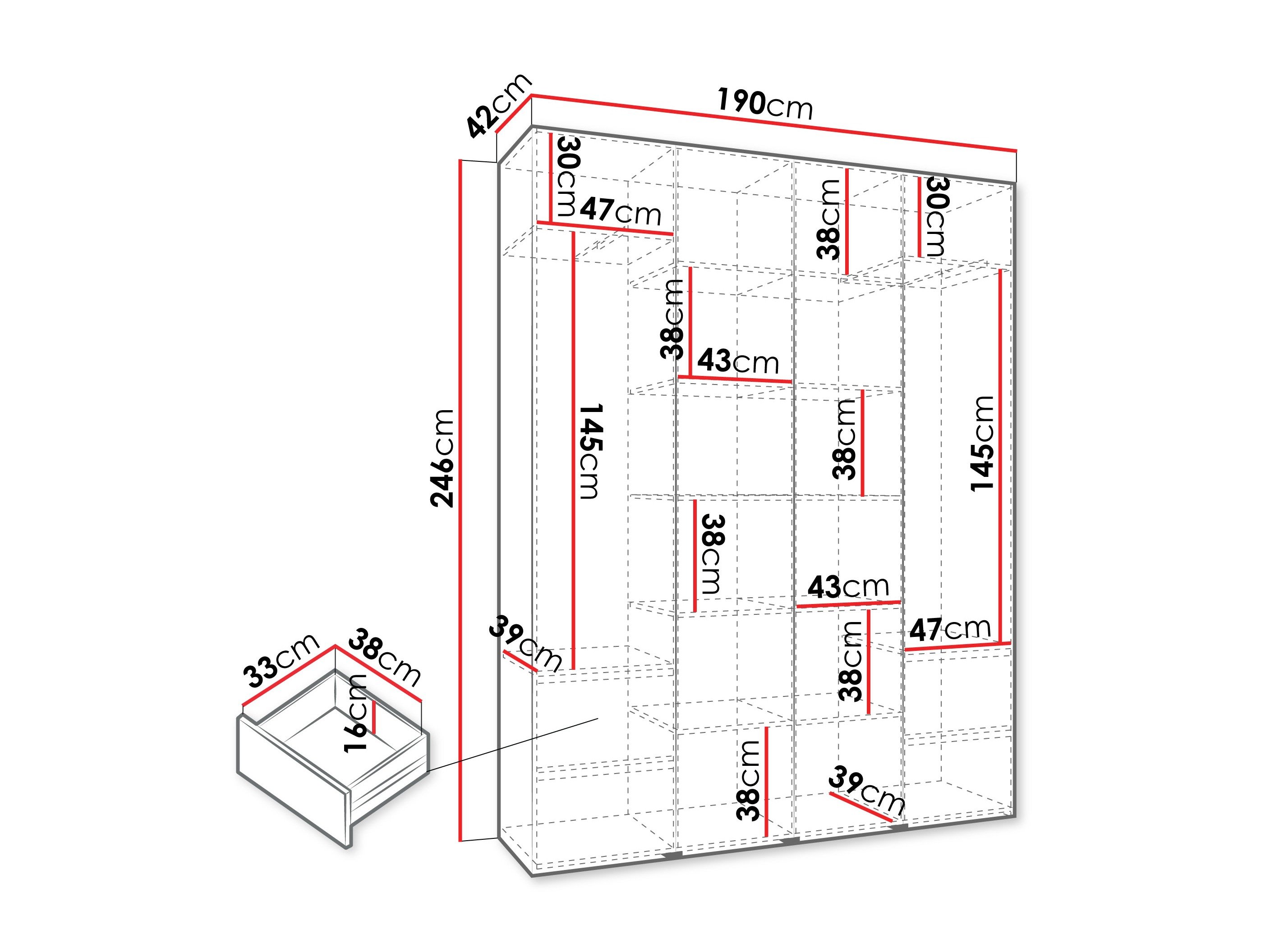 Armoire Hartford 554 (Cachemire)