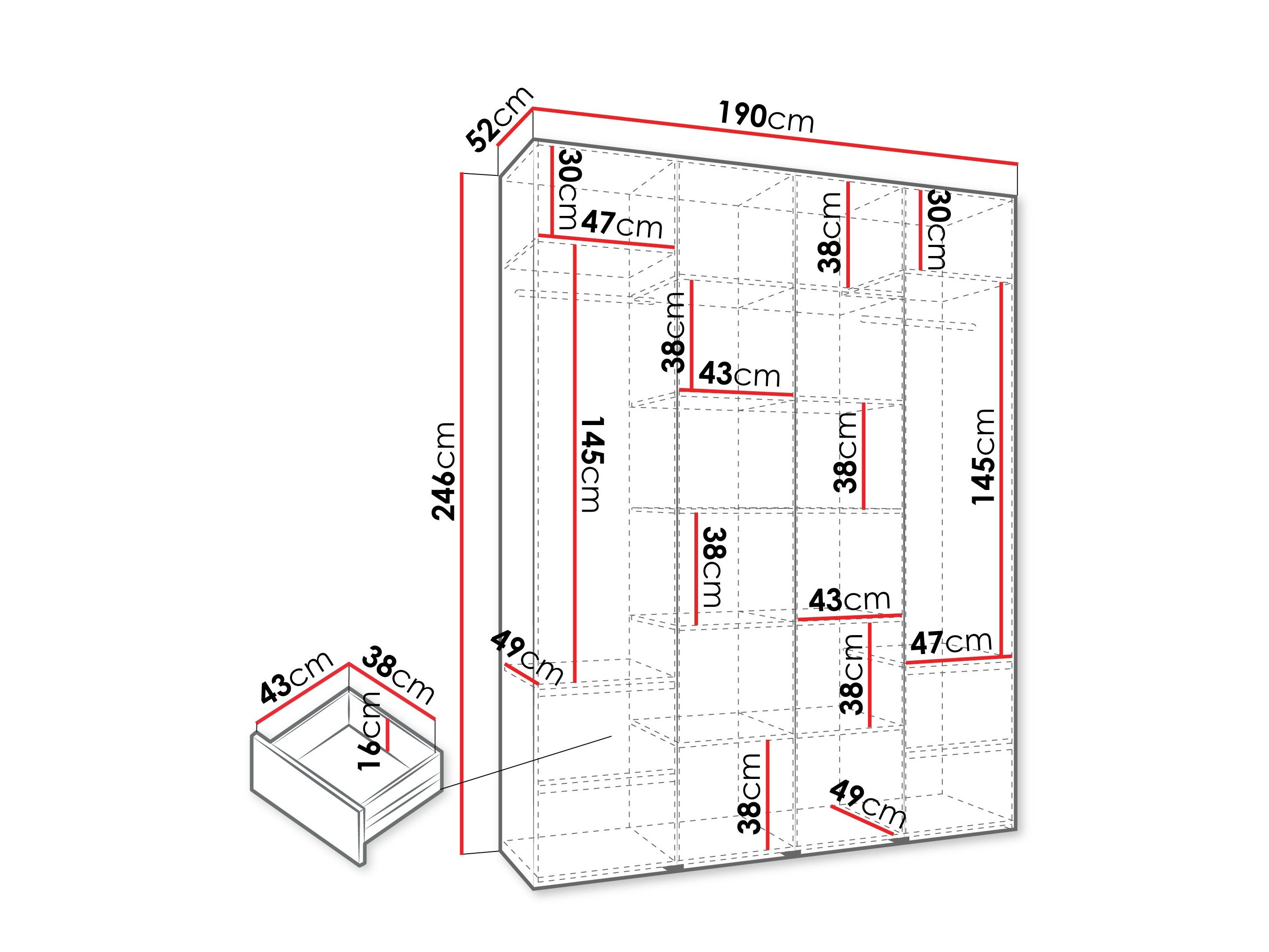 Armoire Hartford 554 (Cachemire)