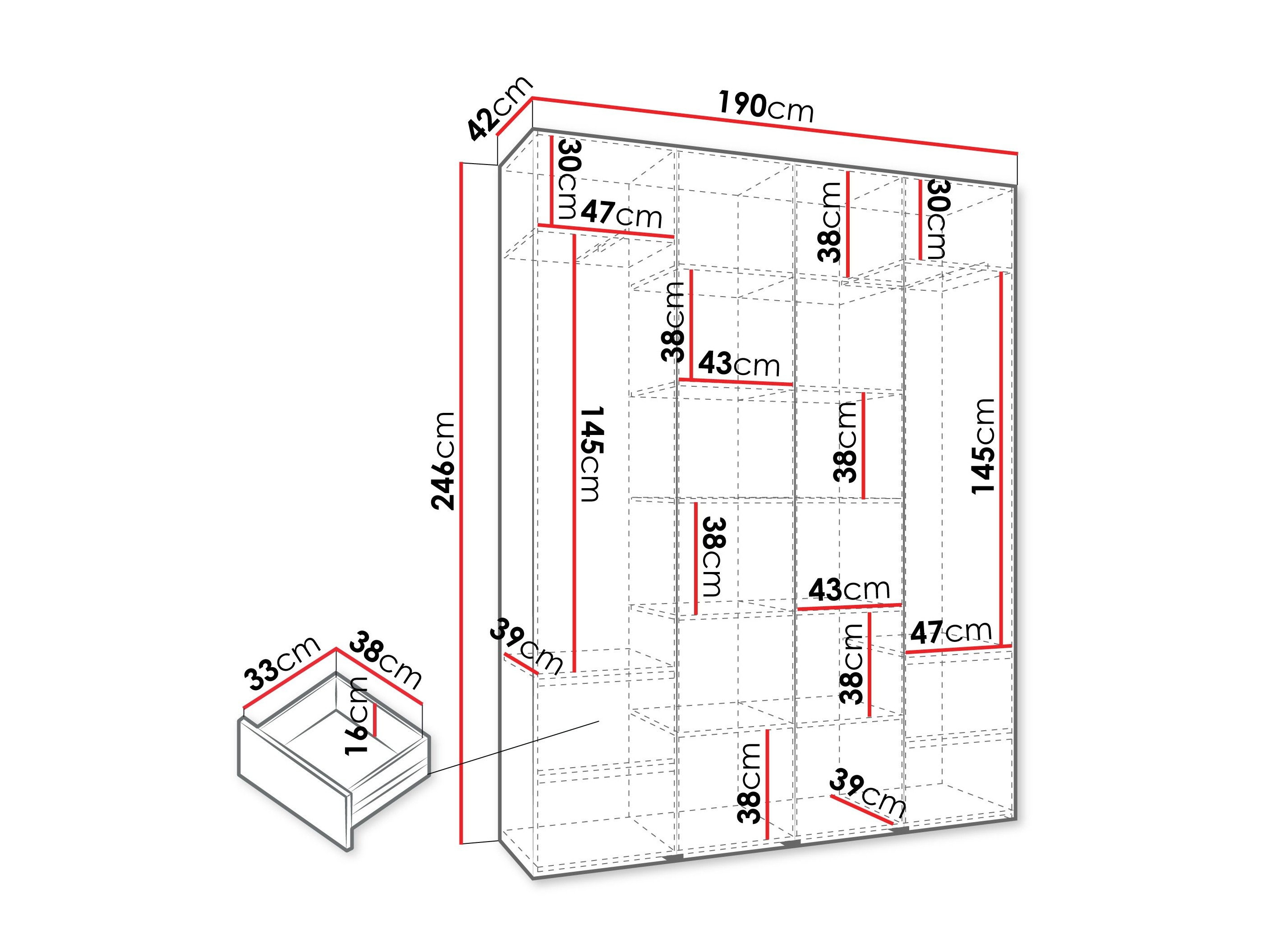 Armoire Hartford 554 (Cachemire)