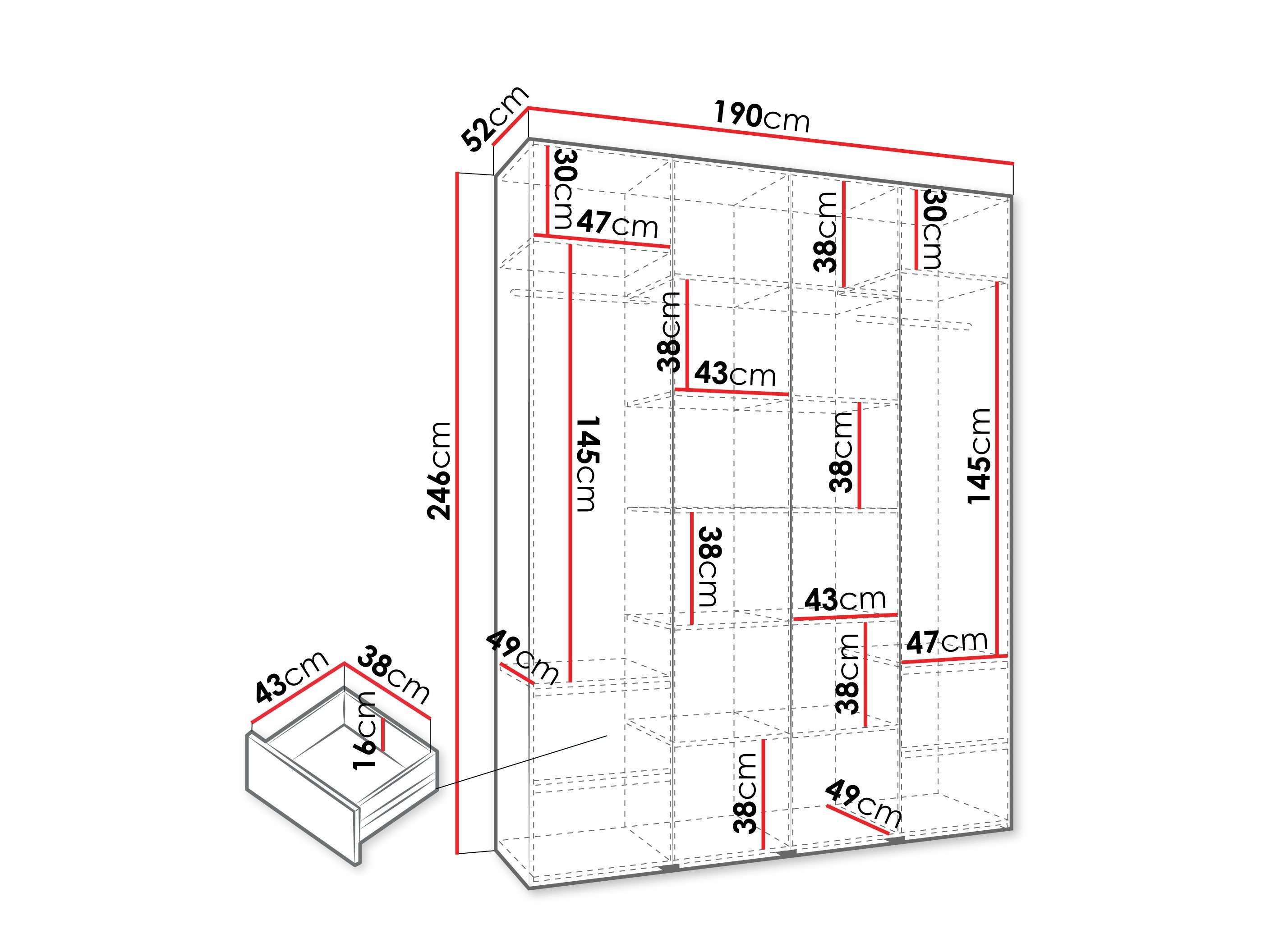 Armoire Hartford 554 (Cachemire)