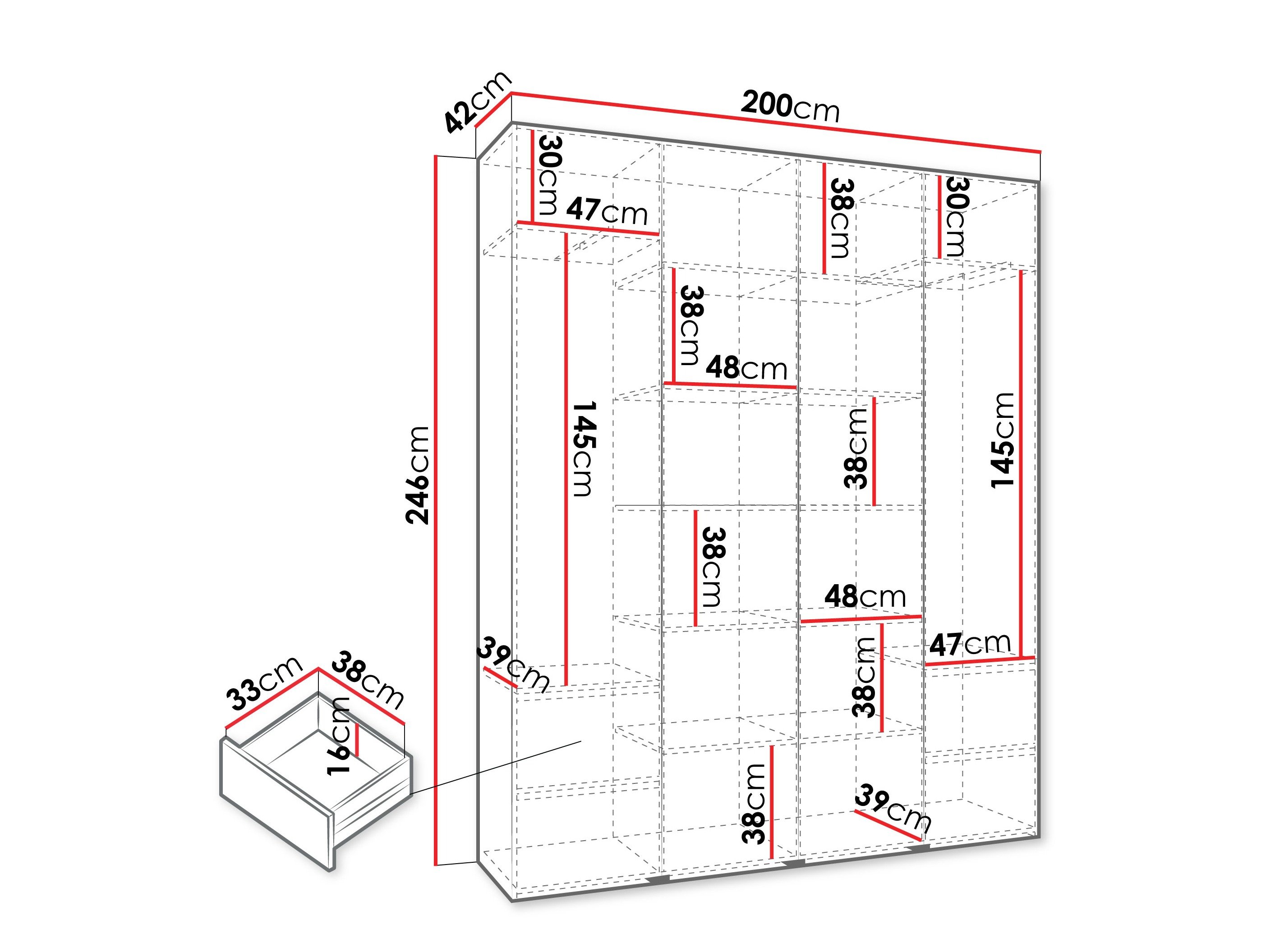 Armoire Hartford 554 (Cachemire)
