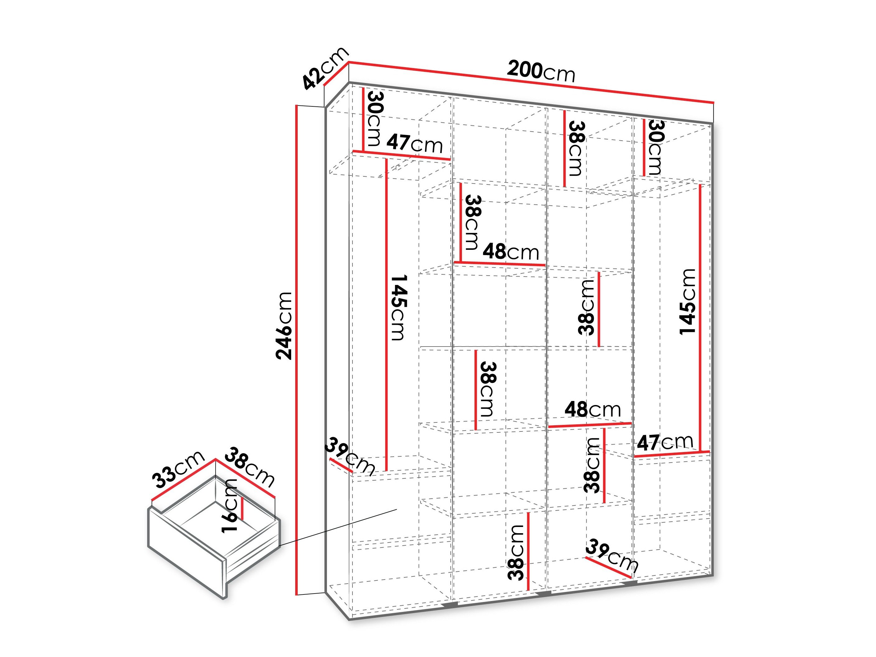 Armoire Hartford 554 (Cachemire)