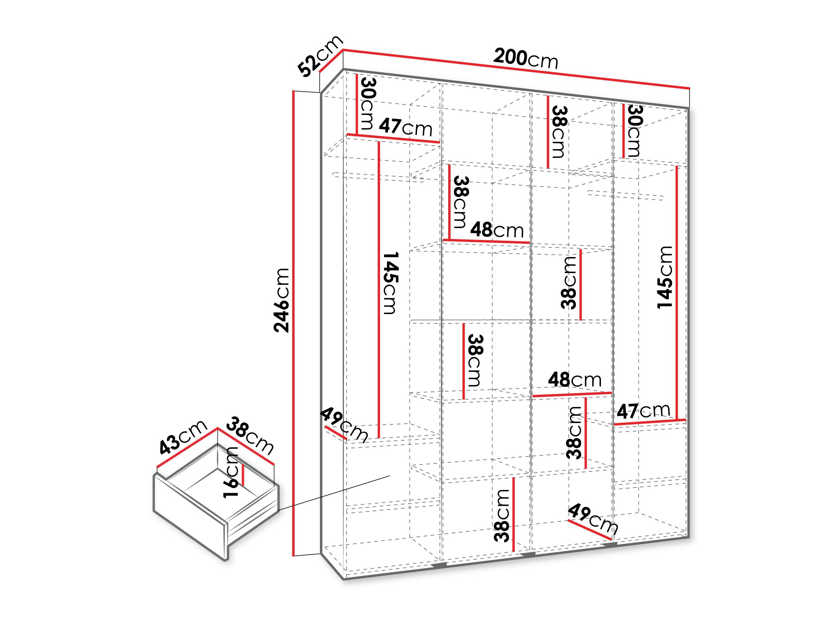 Armoire Hartford 554 (Cachemire)