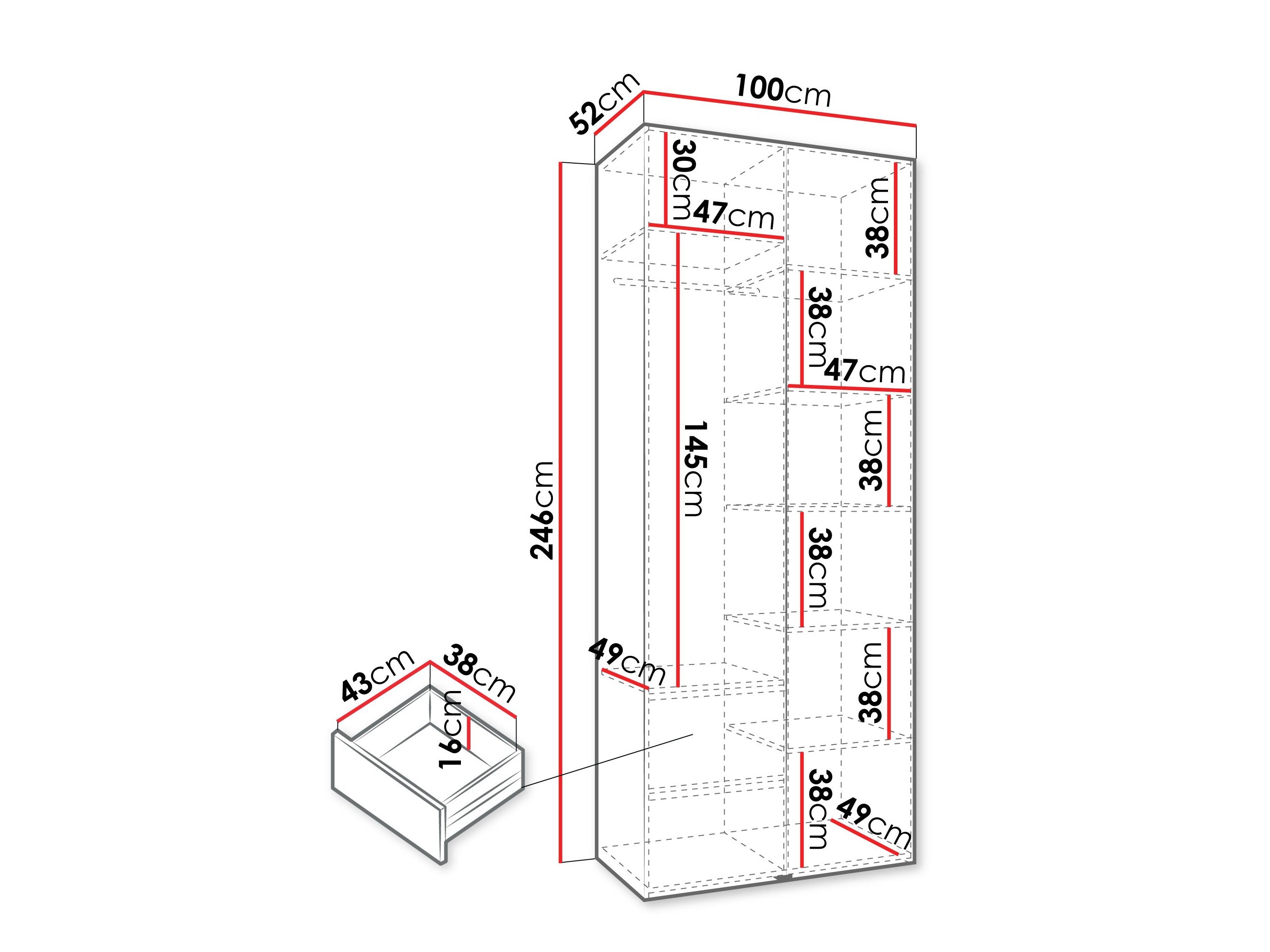 Armoire Hartford 562 (Cachemire)