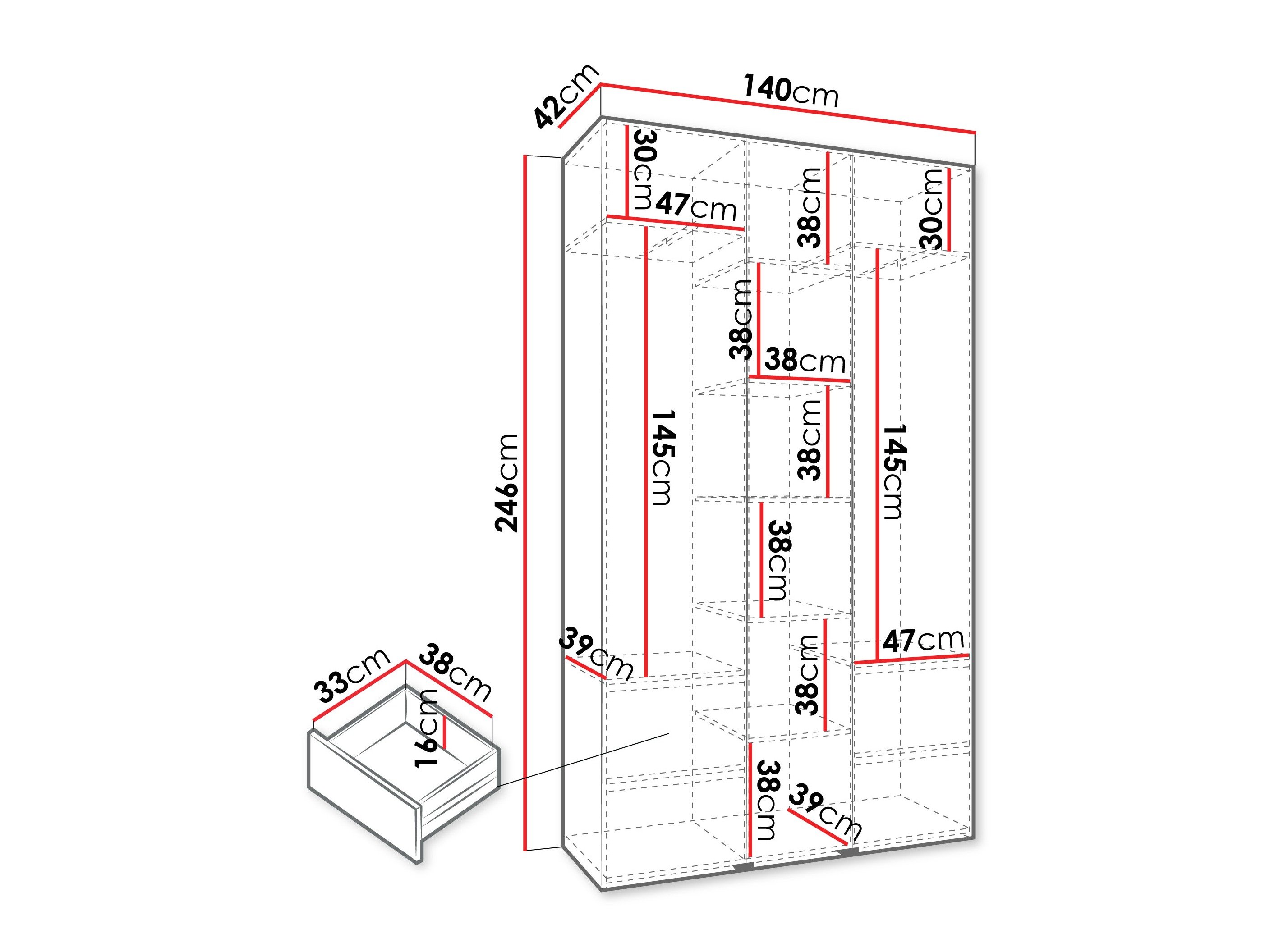 Armoire Hartford 563 (Blanc)