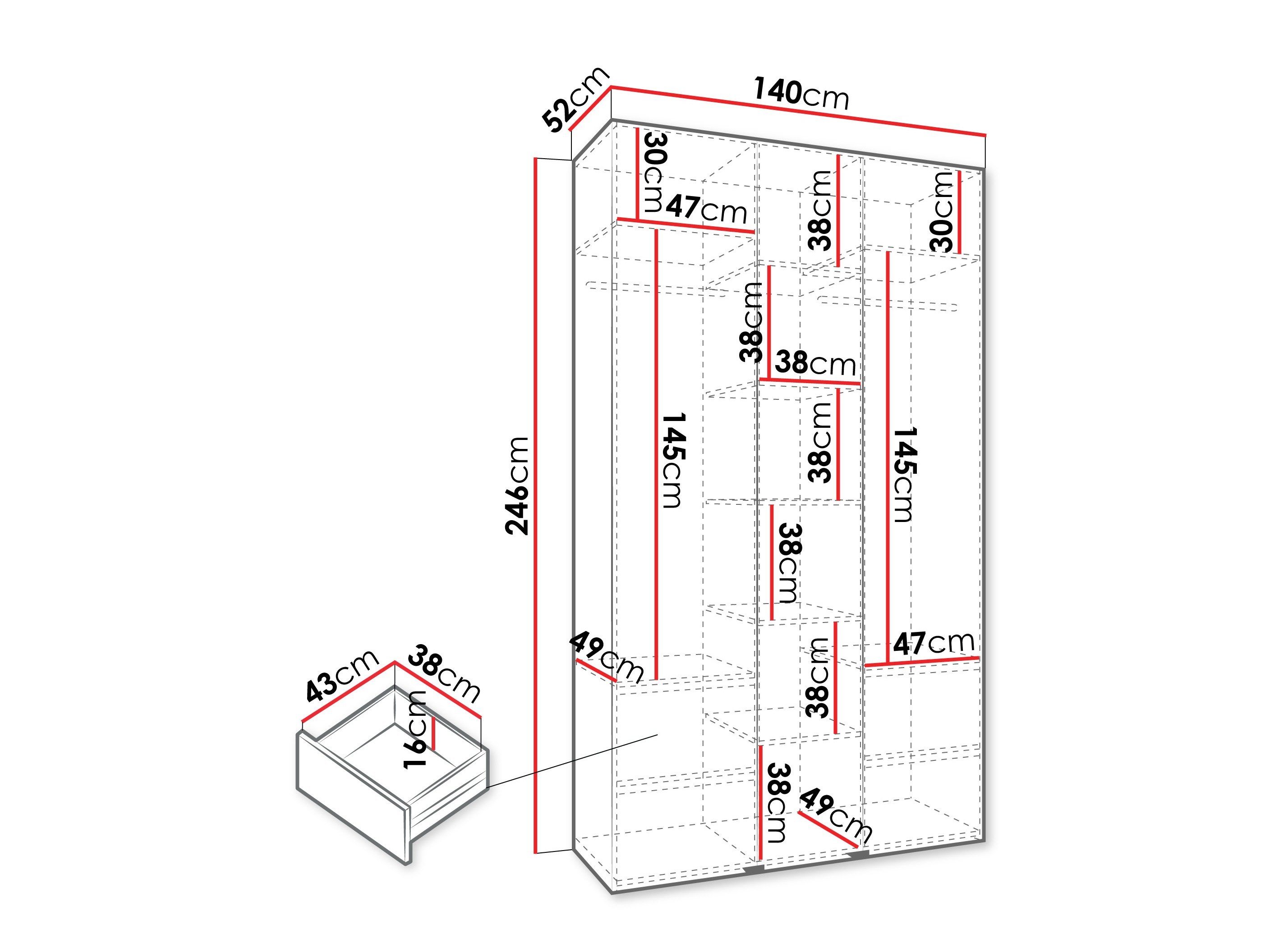 Armoire Hartford 563 (Blanc)