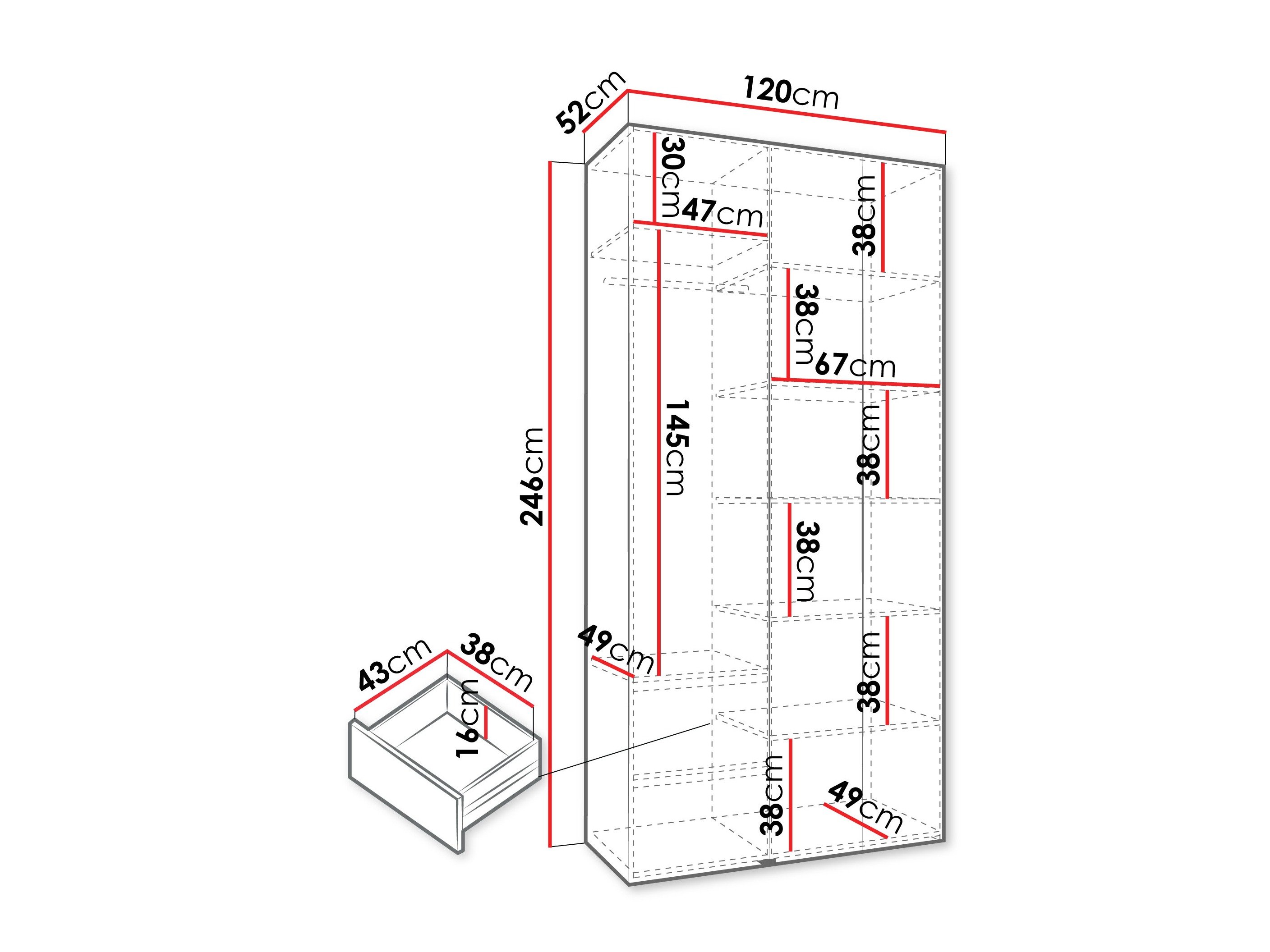 Armoire Hartford 563 (Cachemire)