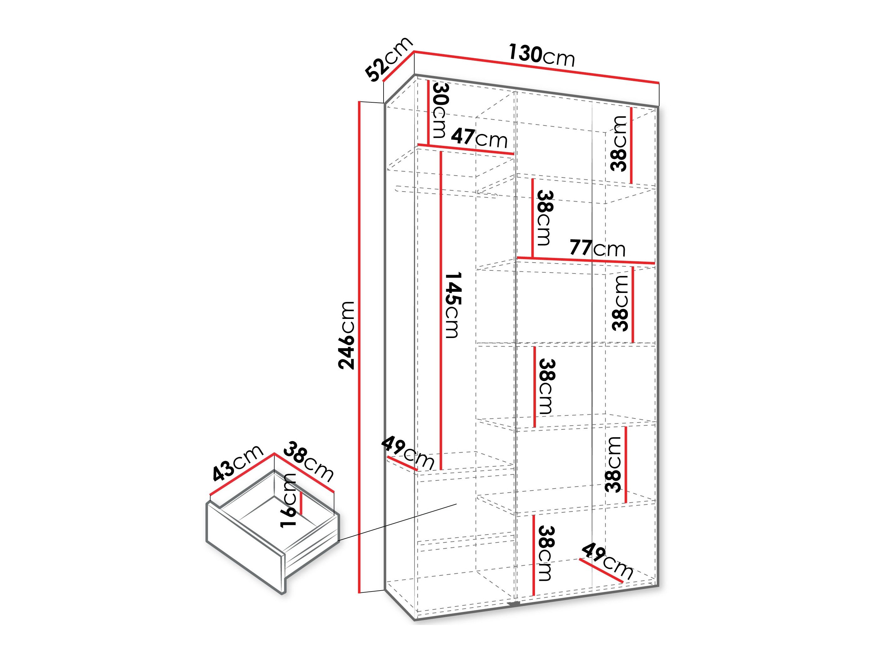 Armoire Hartford 563 (Cachemire)
