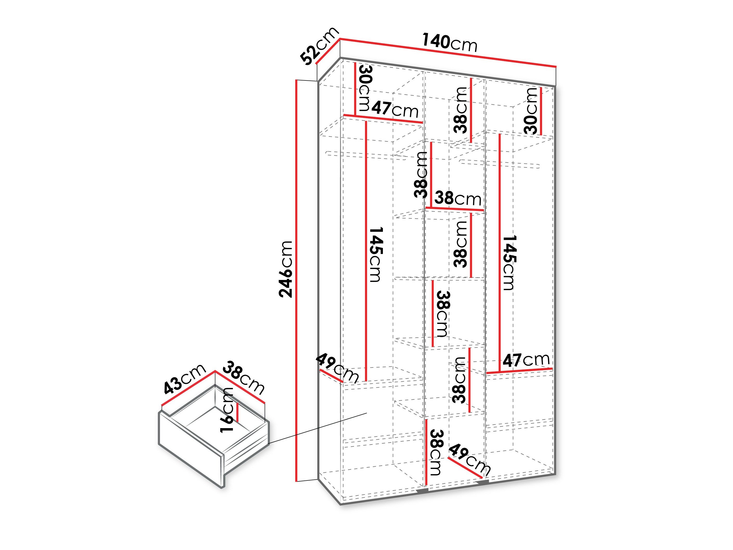 Armoire Hartford 563 (Cachemire)