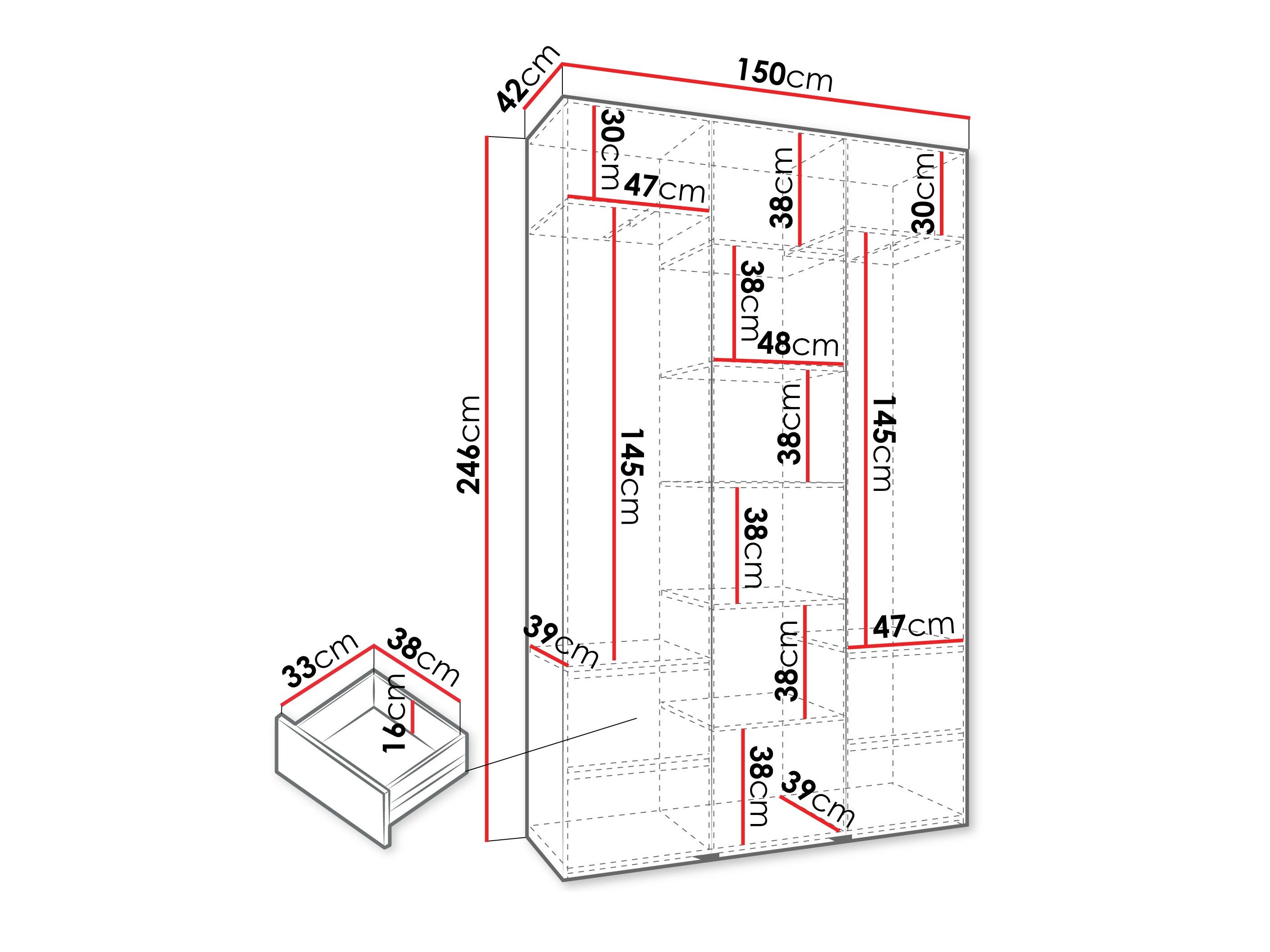Armoire Hartford 563 (Cachemire)