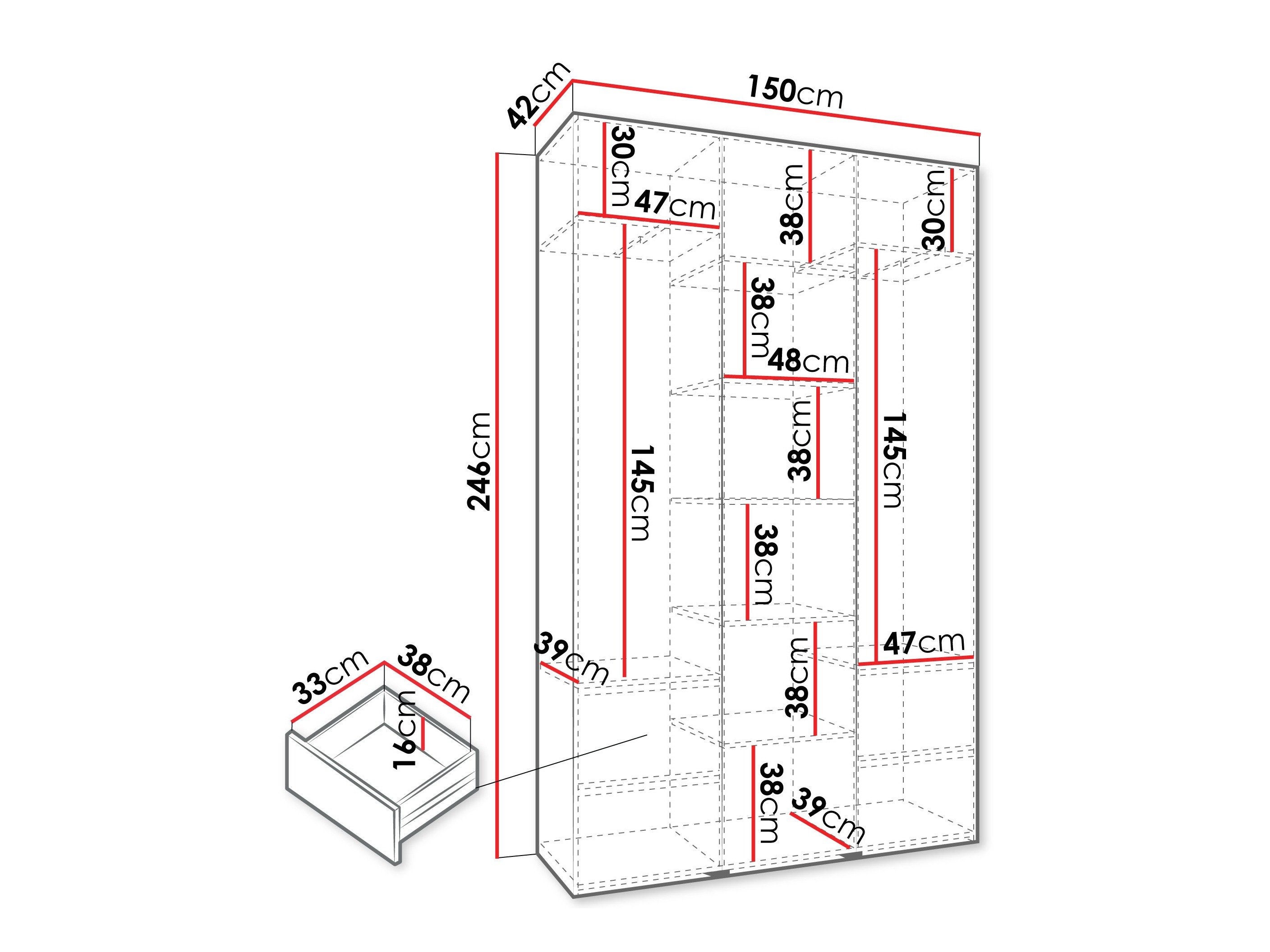 Armoire Hartford 563 (Cachemire)