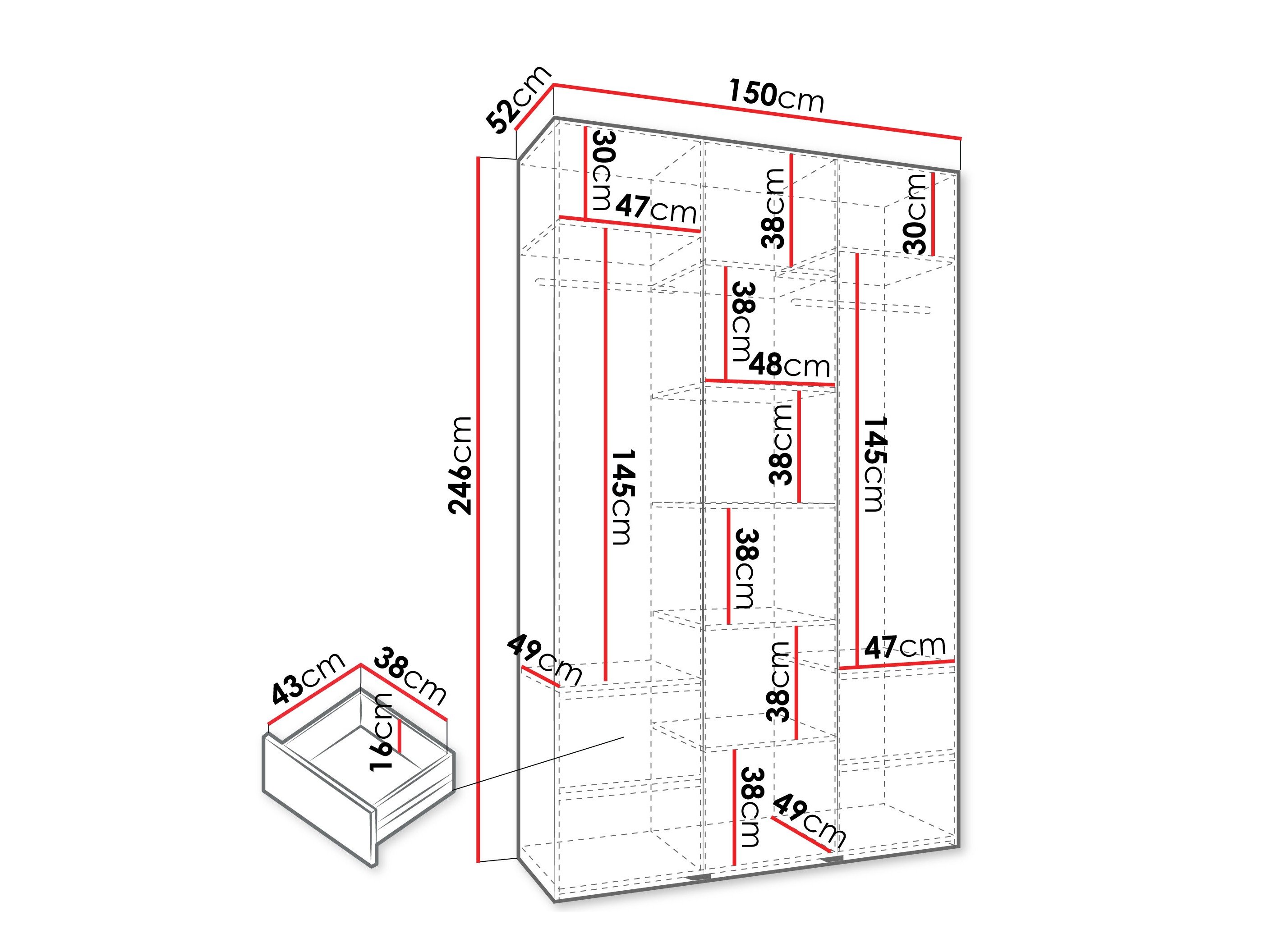 Armoire Hartford 563 (Cachemire)