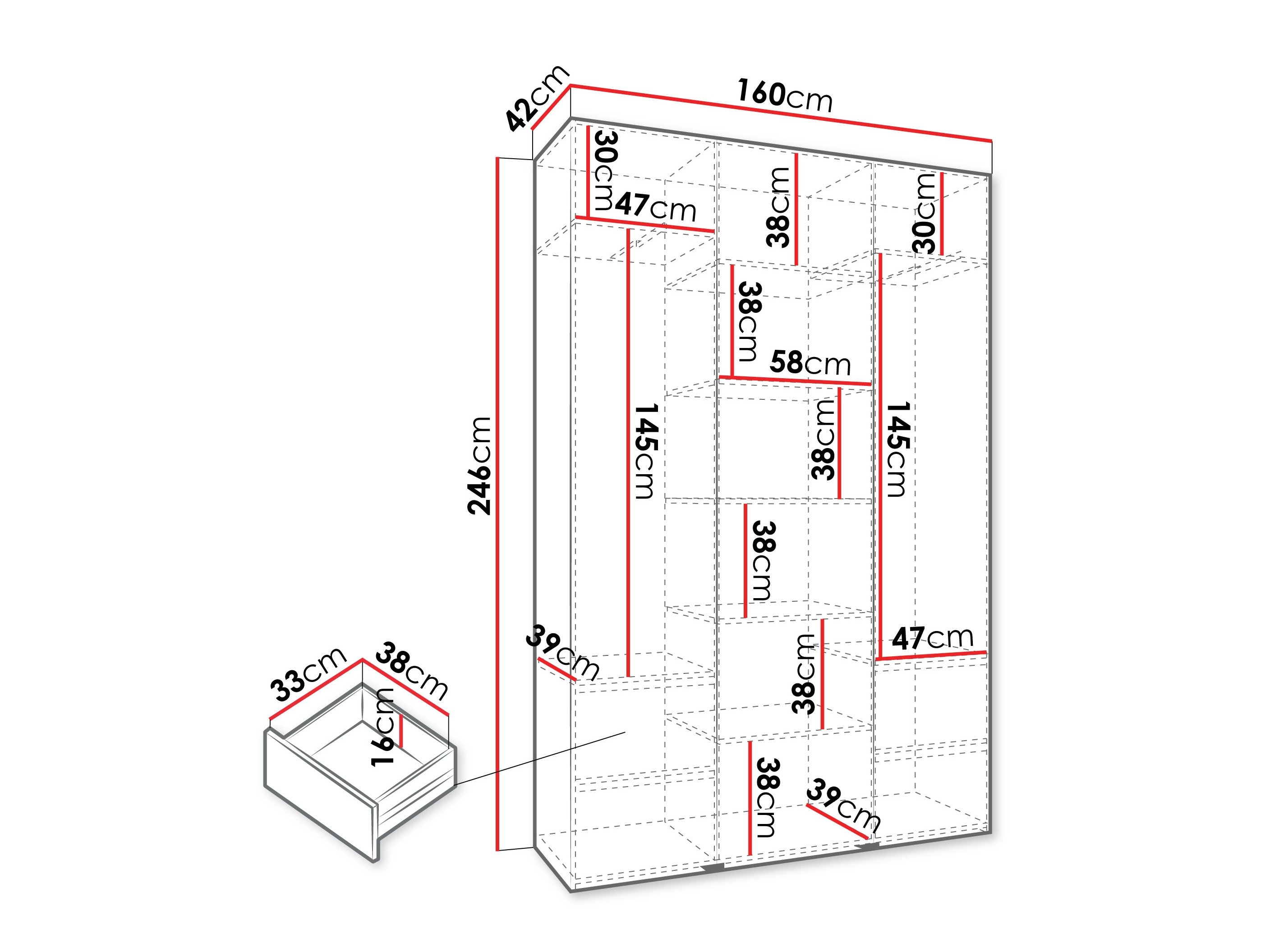 Armoire Hartford 563 (Cachemire)